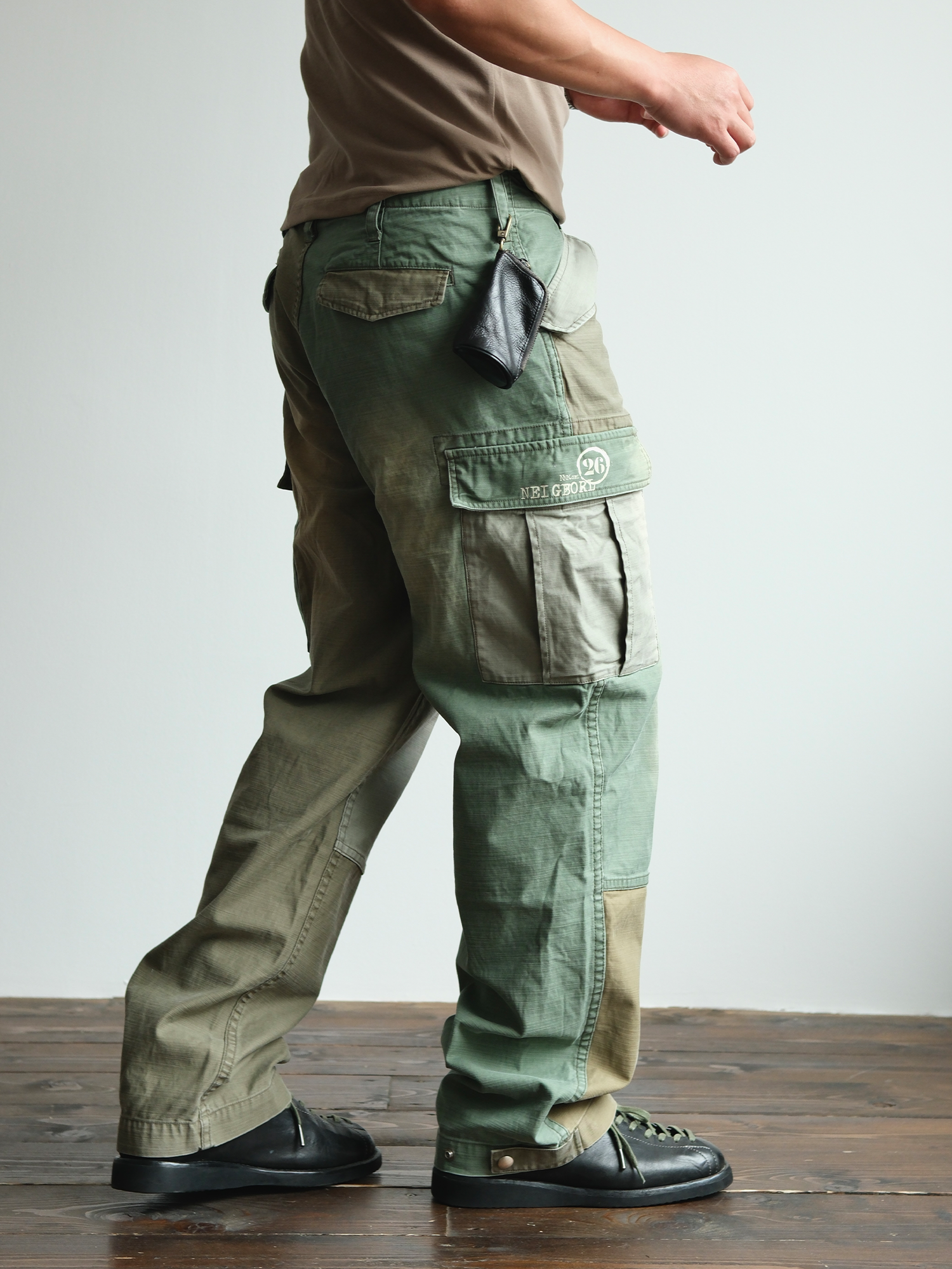 NEIGBORL Retro Washed Paneled Multi-Pocket Cargo Pants-Pants-S-Free Shipping Leatheretro
