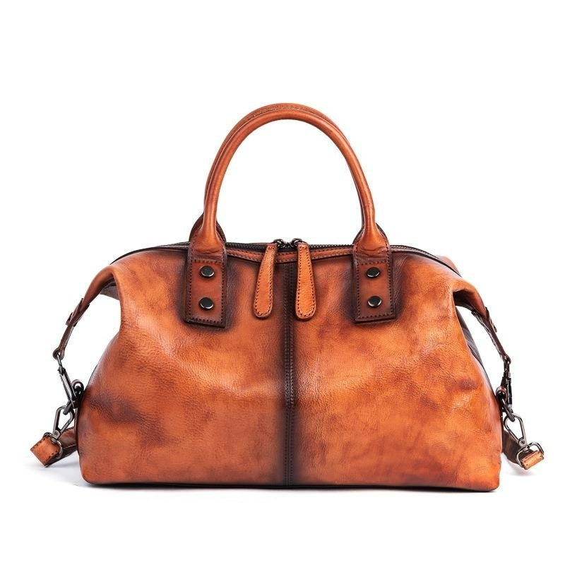 Vintage Cowhide Leather Dumpling Bag-Handbags-Brown-Free Shipping Leatheretro