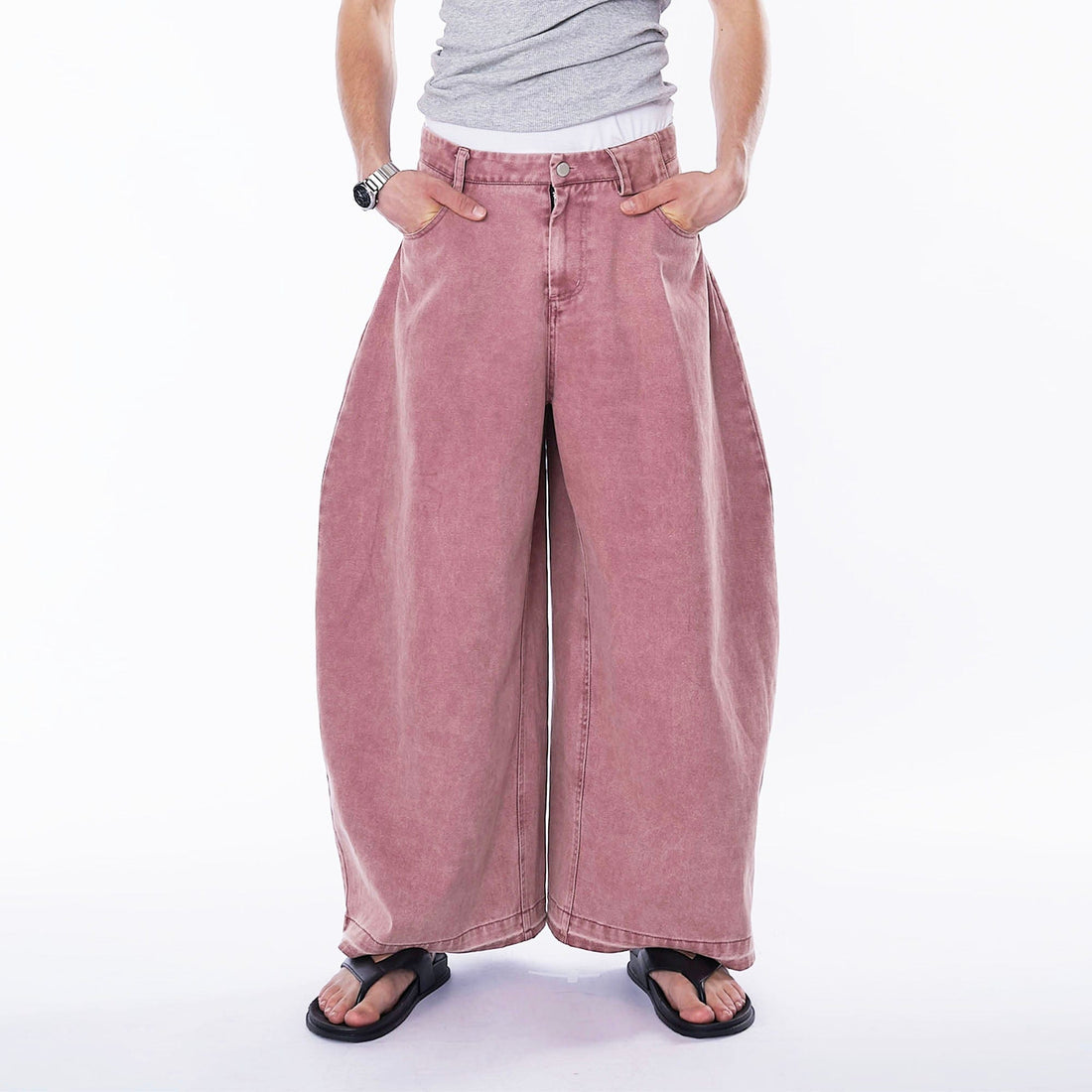 ASSEEN Washed Balloon Oversized Jeans-Jeans-S-Free Shipping Leatheretro