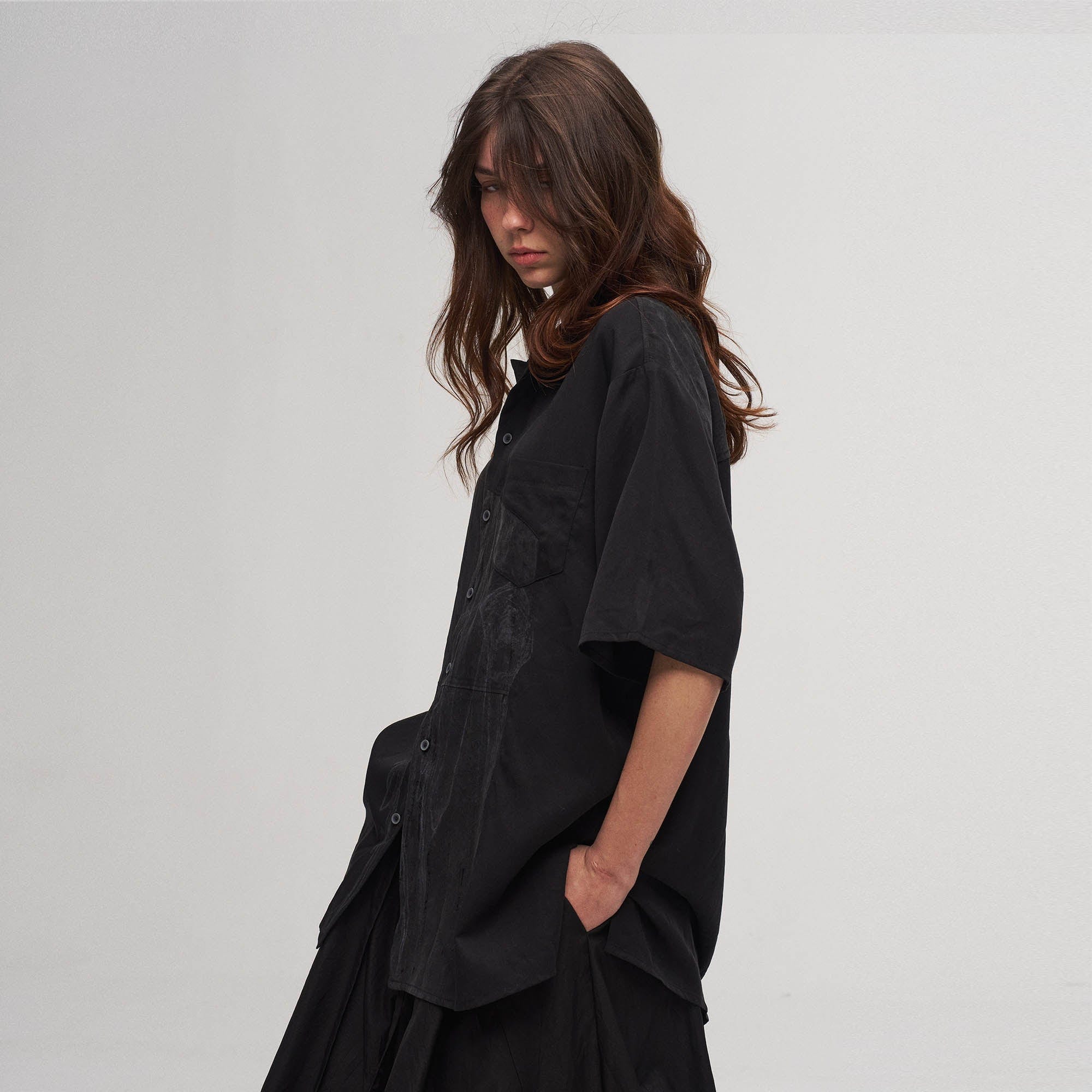 ILNya Nieternite Nifutur Dark Angel Paneled Half Shirt-Half shirt-S(0)-Free Shipping Leatheretro