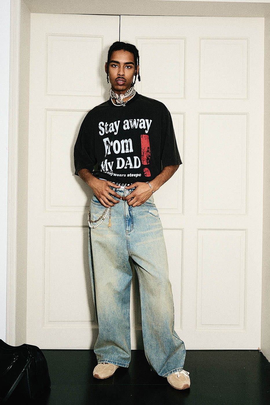 STEEPC Distressed Slogan Full-Print T-Shirt-T Shirt-S-Free Shipping Leatheretro