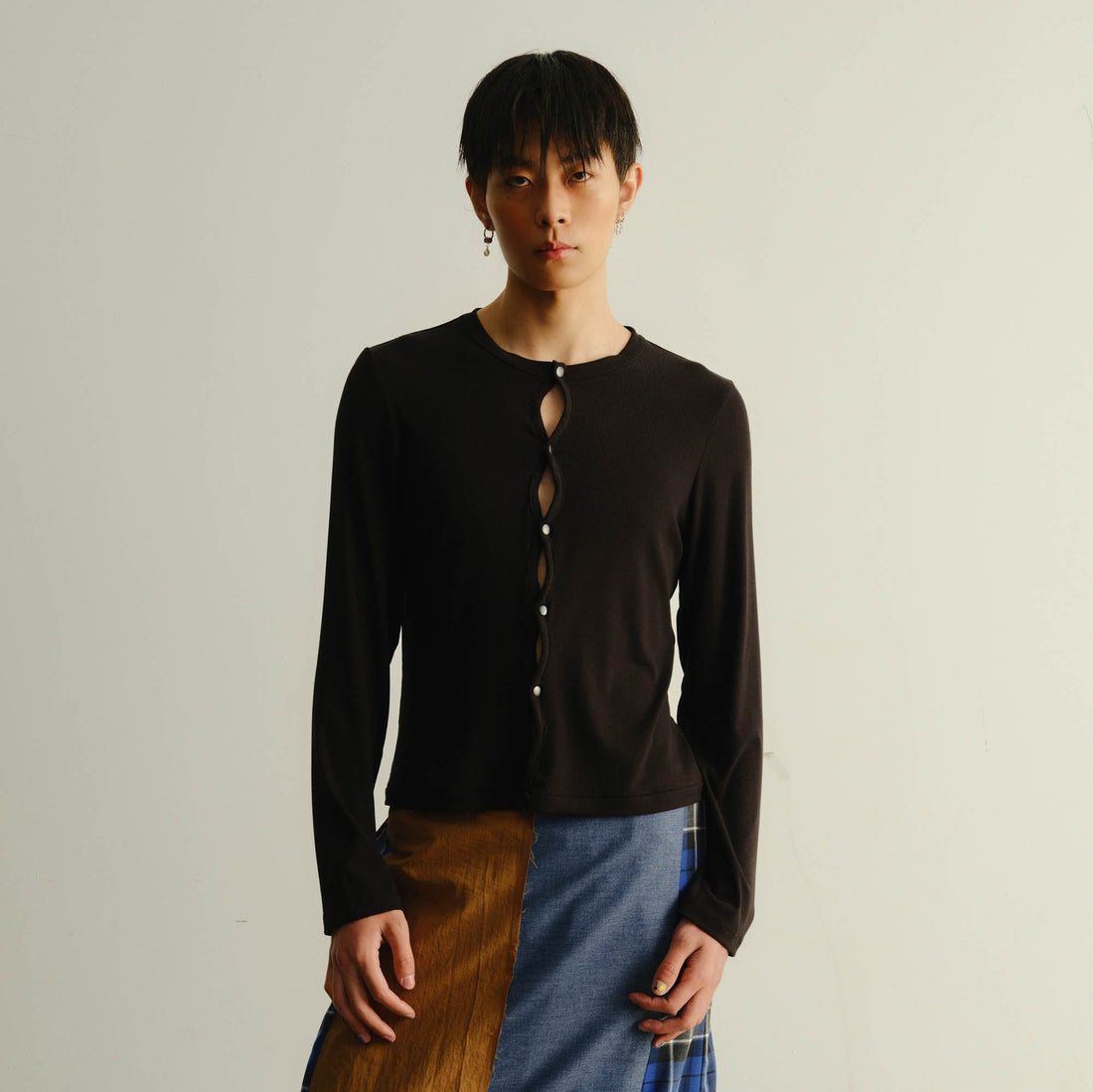 KADAKADA Cut-Out Loop Button Fitted Cardigan-Jacket-M-Free Shipping Leatheretro