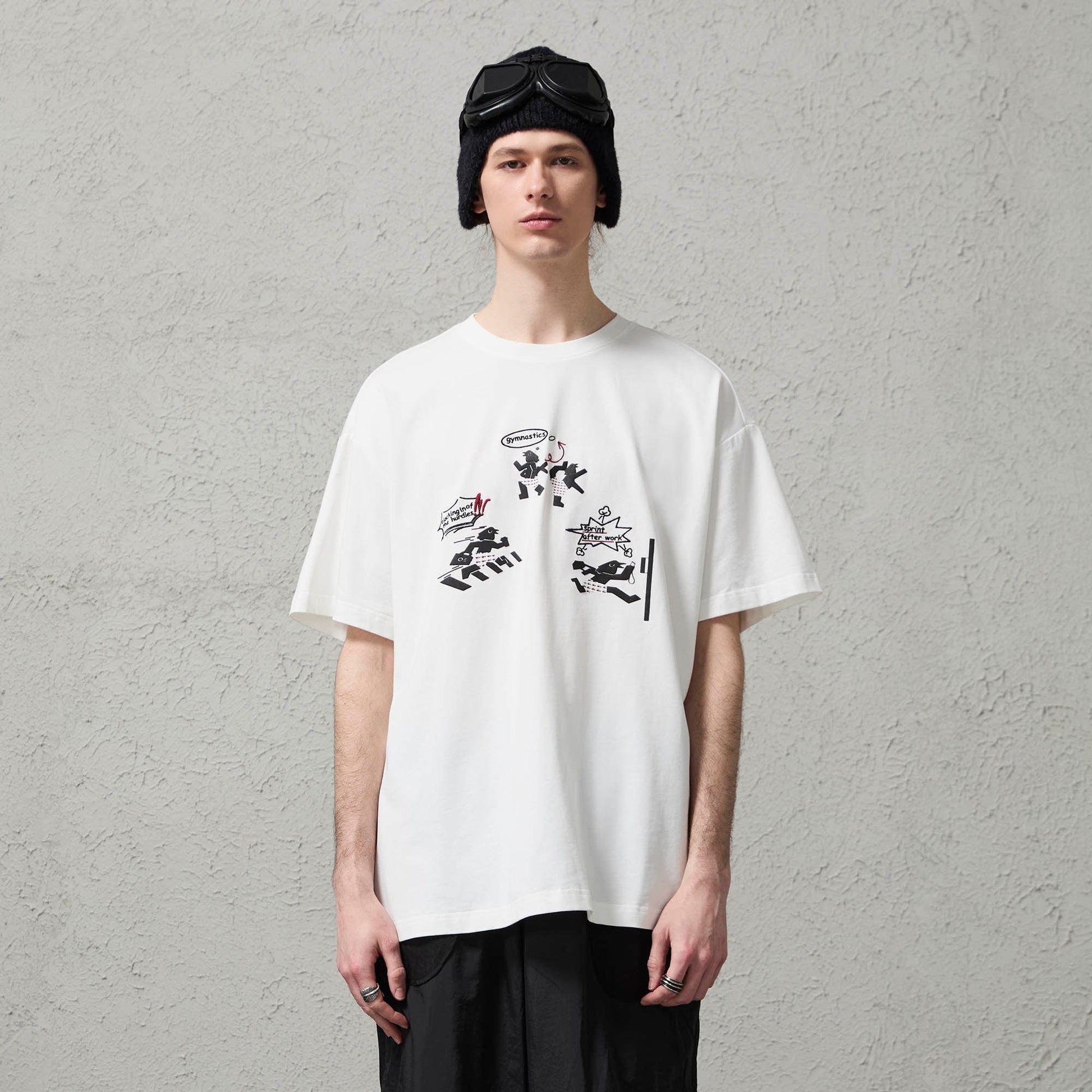 ORGANIC EMOTION Birdman Doodle Graphic T-Shirt-T Shirt-S-Free Shipping Leatheretro