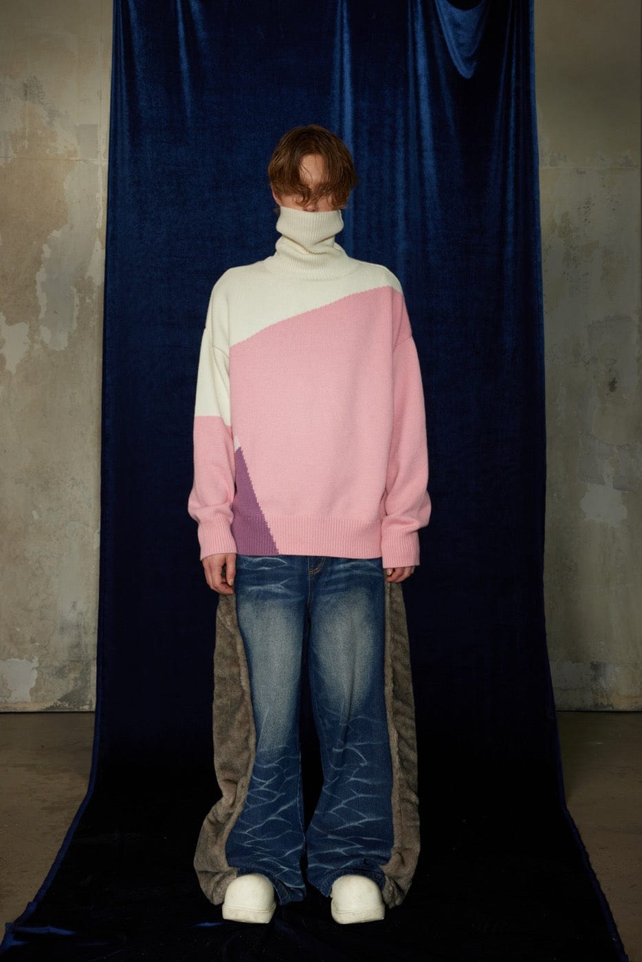 DND4DES Faux Fur Spliced Jeans-Jeans-S-Free Shipping Leatheretro