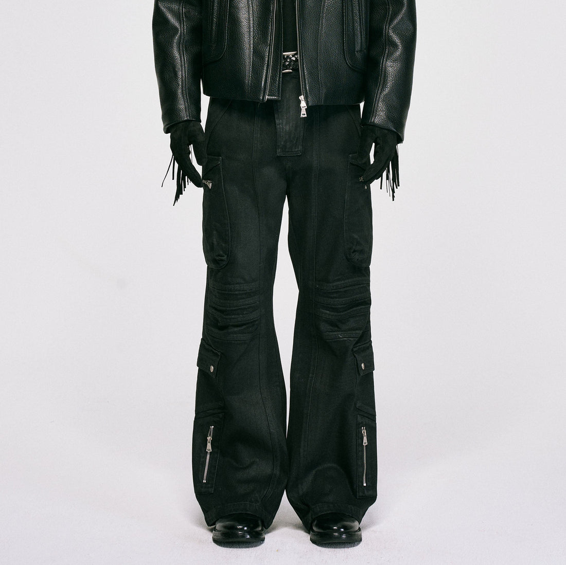 CATSSTAC Waxed Multi-Pockets Utility Cargo Pants-Pants-M-Free Shipping Leatheretro