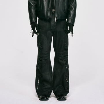 CATSSTAC Waxed Multi-Pockets Utility Cargo Pants-Pants-M-Free Shipping Leatheretro