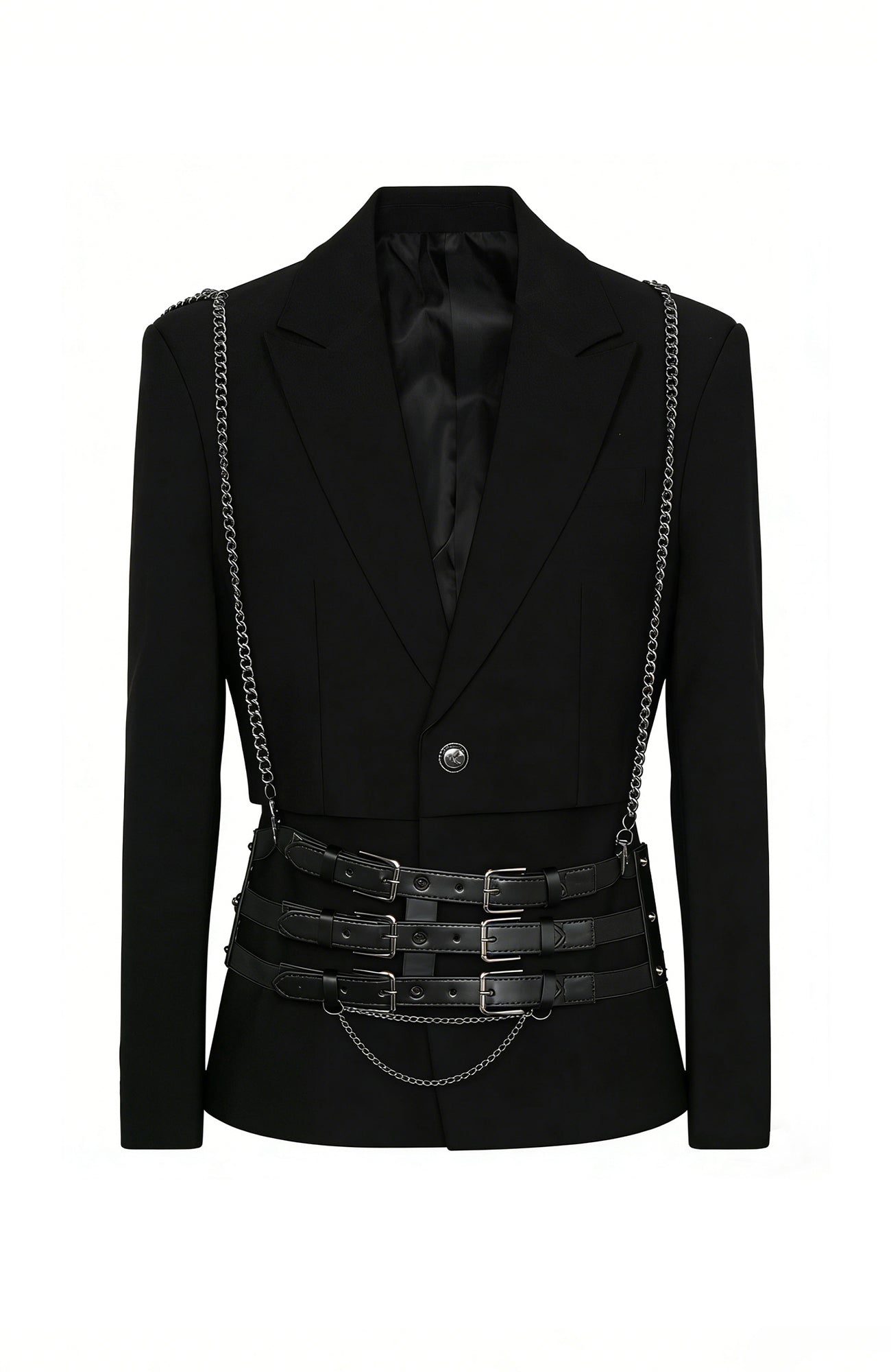 SHANG JIE Chain Suspender Multi-Belt Blazer-Jacket-M-Free Shipping Leatheretro
