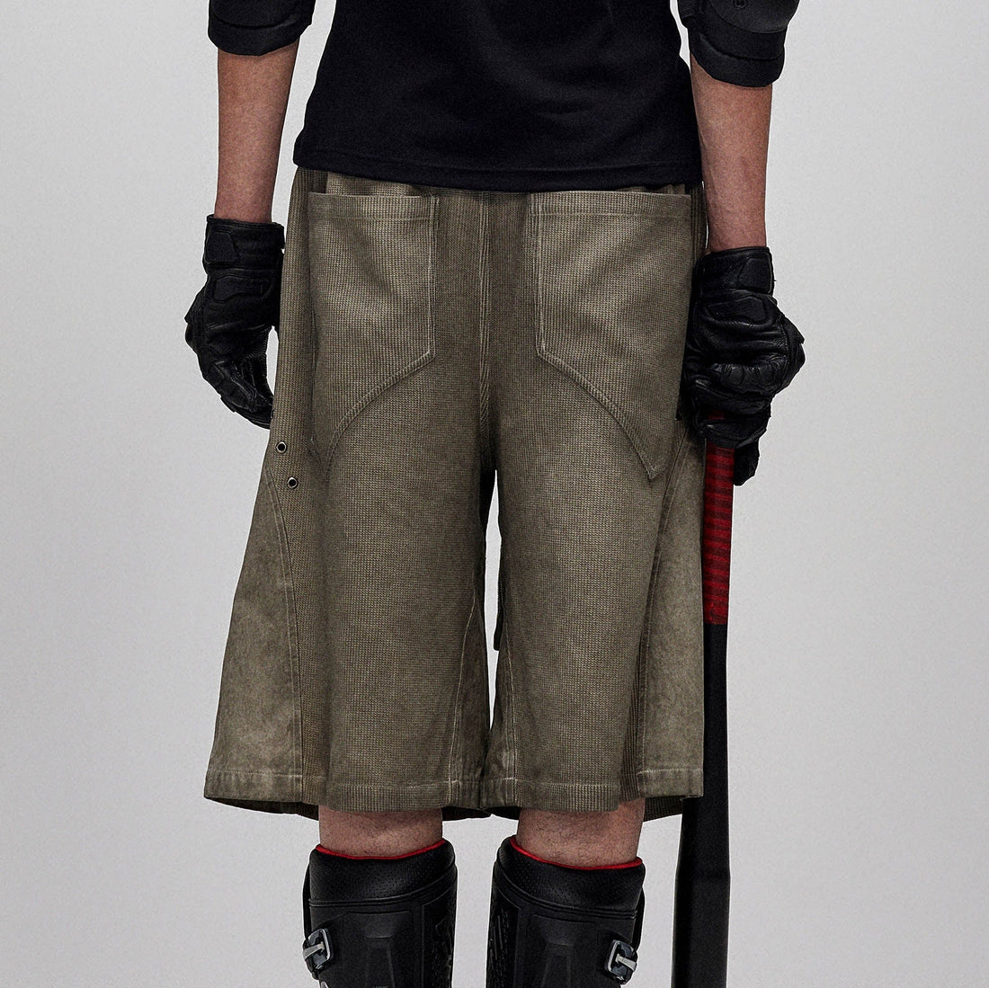 FLYERRER Dirty Fit Layered Frayed Knee Shorts-Shorts-S-Free Shipping Leatheretro