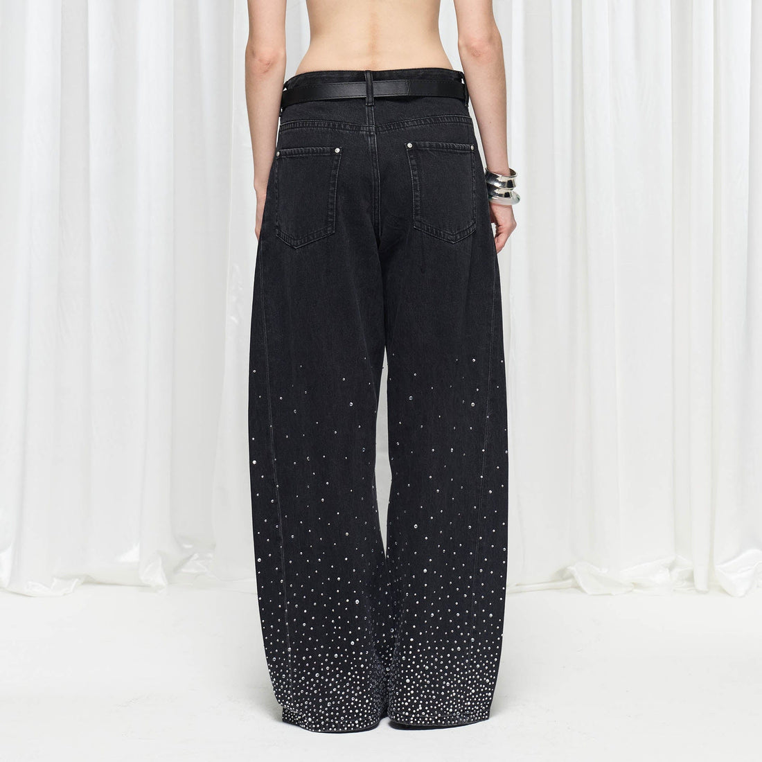 DND4DES¡ÁFaychui Radiant Diamond Wide-Leg Jeans-Jeans-S-Free Shipping Leatheretro