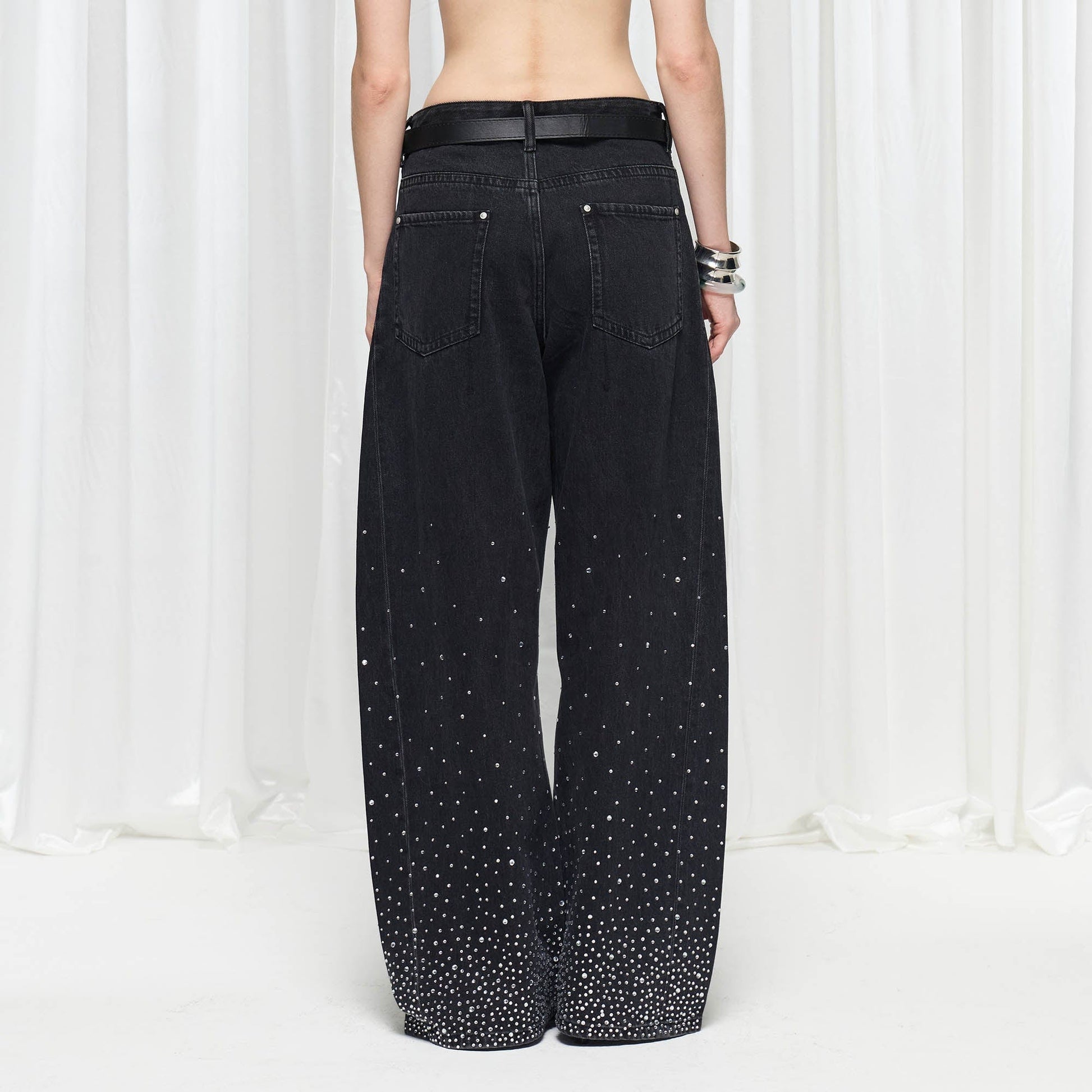 DND4DES¡ÁFaychui Radiant Diamond Wide-Leg Jeans-Jeans-S-Free Shipping Leatheretro