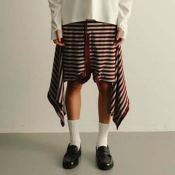 KADAKADA Sweater-Reworked Striped Knit Shorts-Shorts-M-Free Shipping Leatheretro