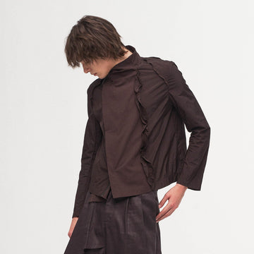 ILNya Nieternite Nifutur Ruffled Spliced High-Neck Jacket-Jacket-S(0)-Free Shipping Leatheretro