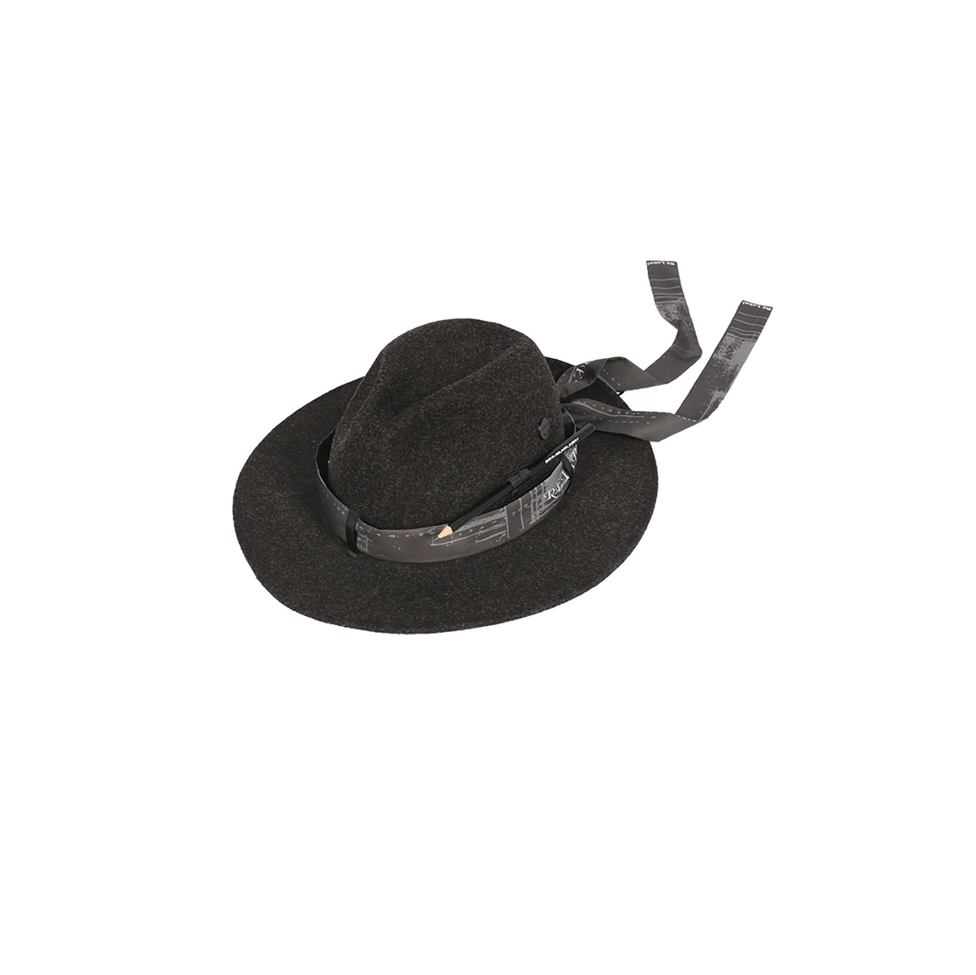 RELABEL Wool Felt Detachable Silk-Scarf Fedora Hat-Hat, Cap, Beanie-One size-Free Shipping Leatheretro