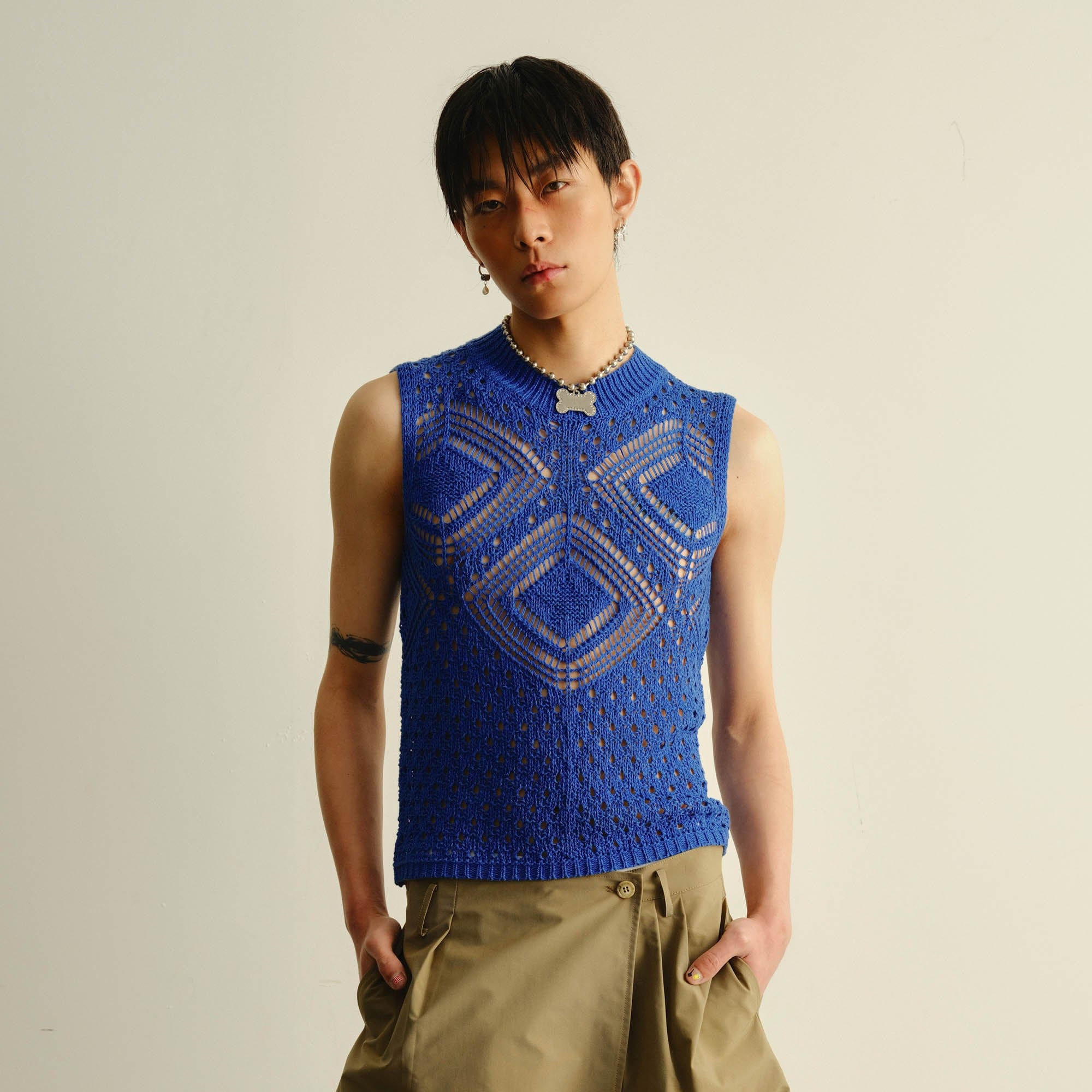 KADAKADA Geometric Crochet Vest-Vest-M-Free Shipping Leatheretro