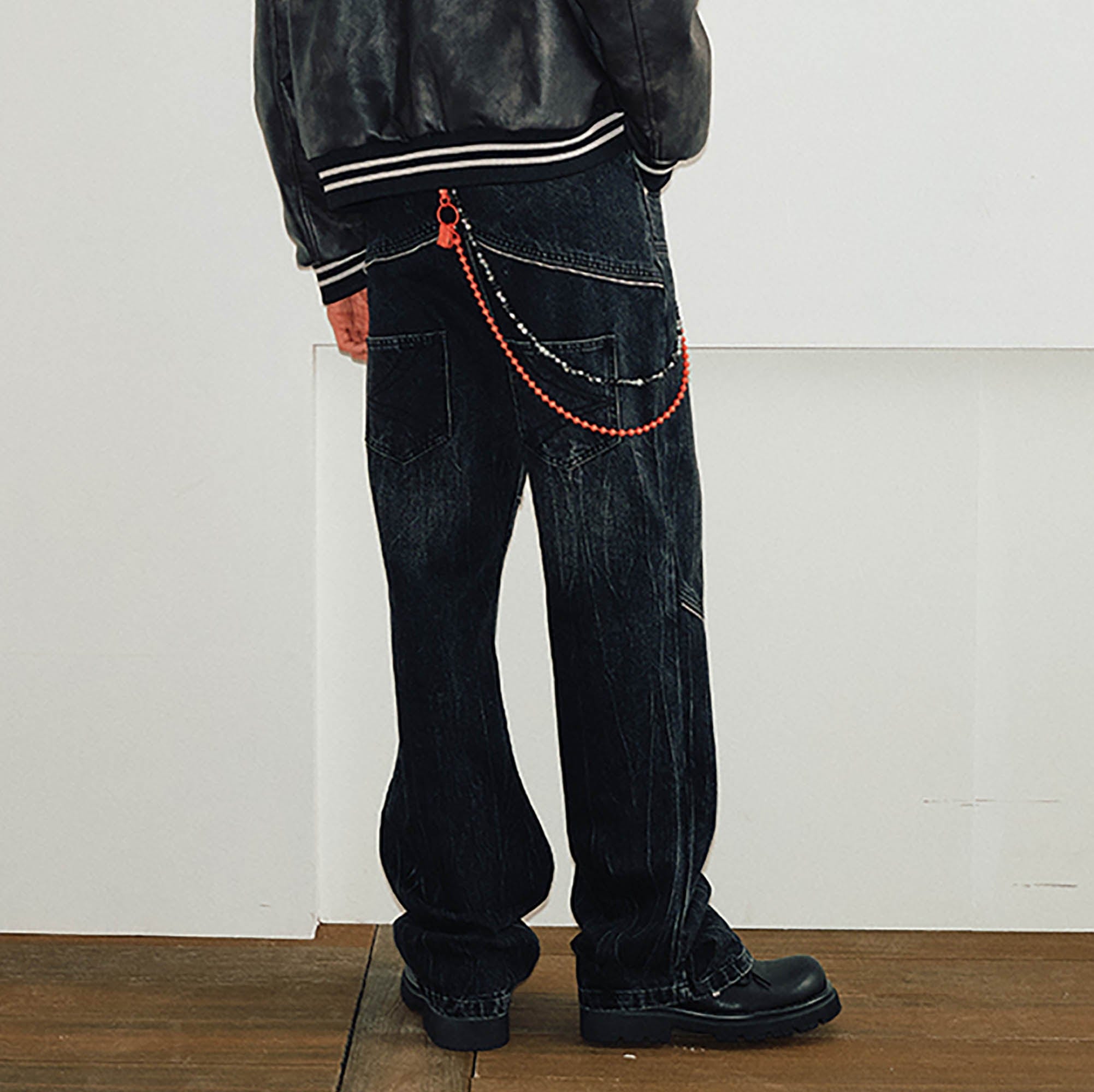 KREATE Arc Spliced Extended Button-Fly Jeans-Jeans-S-Free Shipping Leatheretro