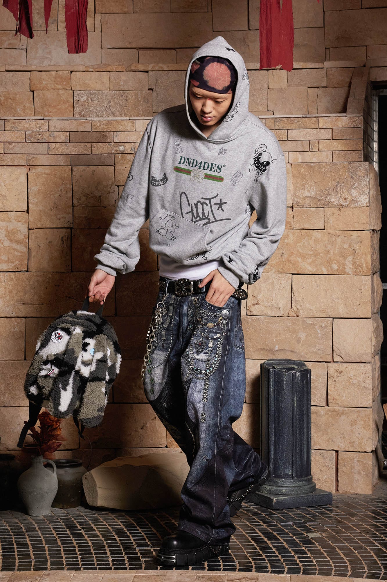 DND4DES Chain Lace Patchwork Flared Jeans-Jeans-S-Free Shipping Leatheretro