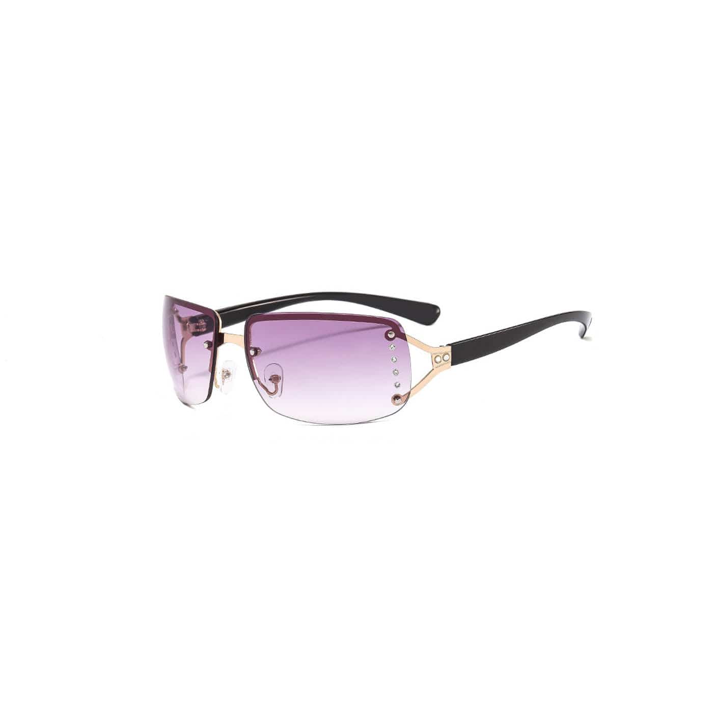 DAMAGE ASIA OPTICALS Semi-Rim Square Gradient Sunglasses-Sunglasses-One Size-Pink-Free Shipping Leatheretro