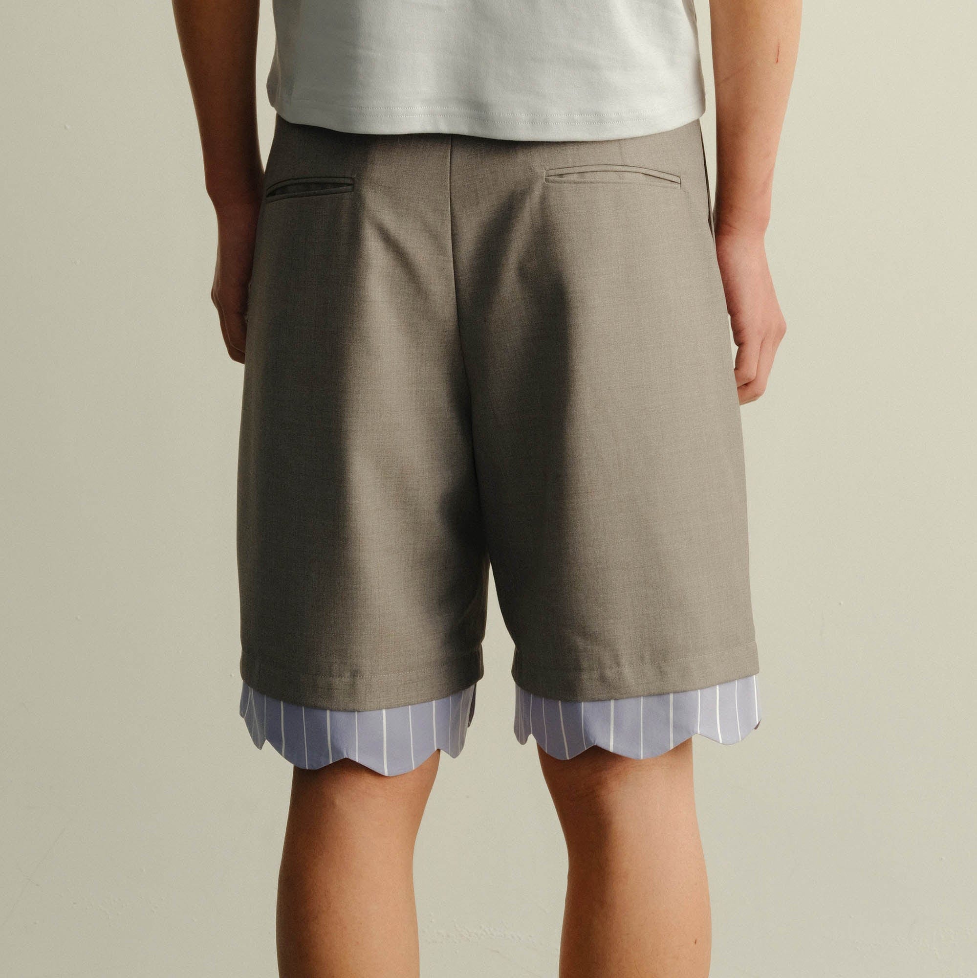 KADAKADA Scalloped Layered Hem Pleated Shorts-Shorts-S-Free Shipping Leatheretro