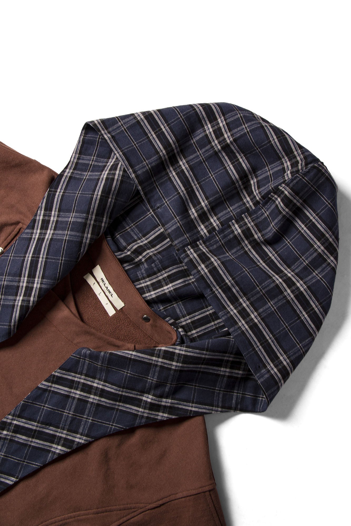RELABEL Detachable Plaid Hood Jacket Brown-Jacket-XS (Preorder)-Free Shipping Leatheretro