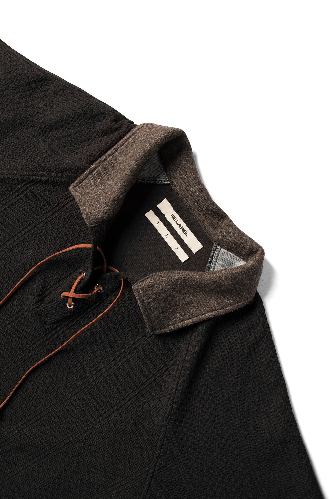 RELABEL Contrast Faux Layered Lace-Up Sweatshirt-Sweatshirt-XS-Free Shipping Leatheretro