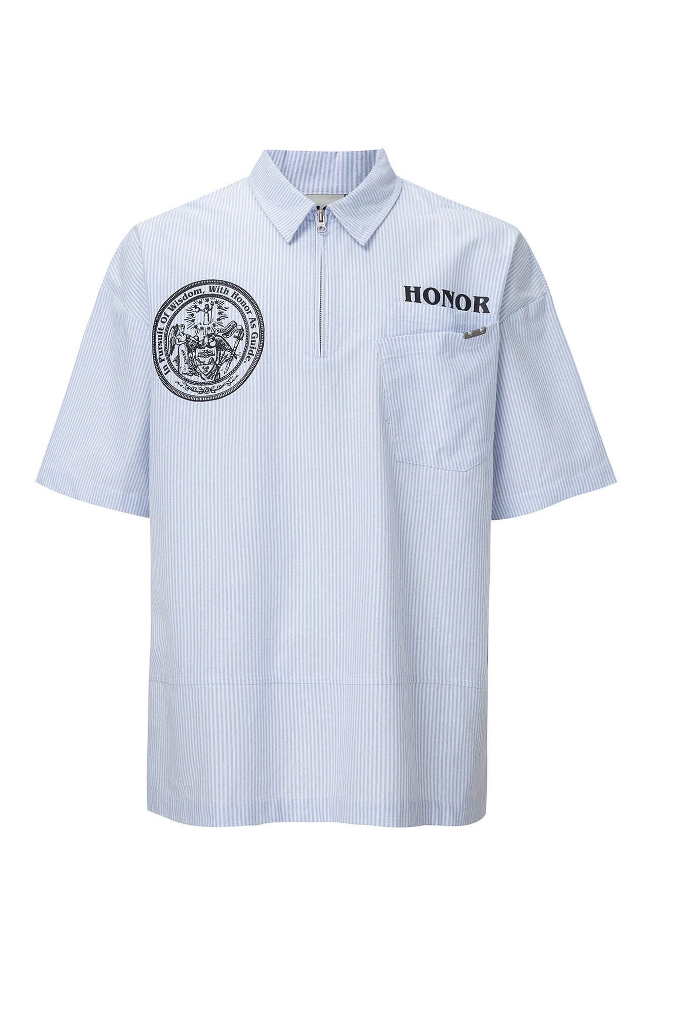 F2CE Pinstriped Half-Zip Polo Pocket T-Shirt-T Shirt-S-Free Shipping Leatheretro