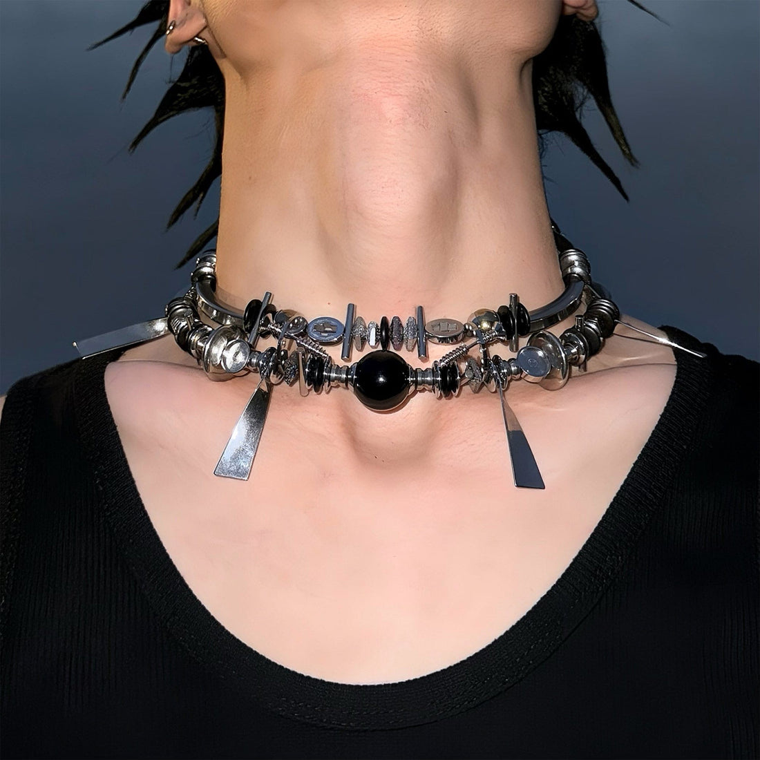 ILLUSORY The Inventor Layered Adjustable Mechanical Beaded Chain-Necklace-Standard (40-46cm)-Free Shipping Leatheretro