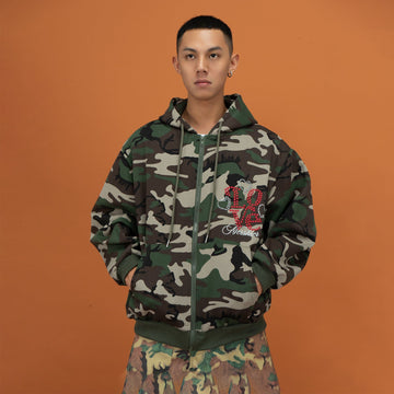 CLP Camo Studded Zip-Up Hoodie-Jacket-M-Free Shipping Leatheretro