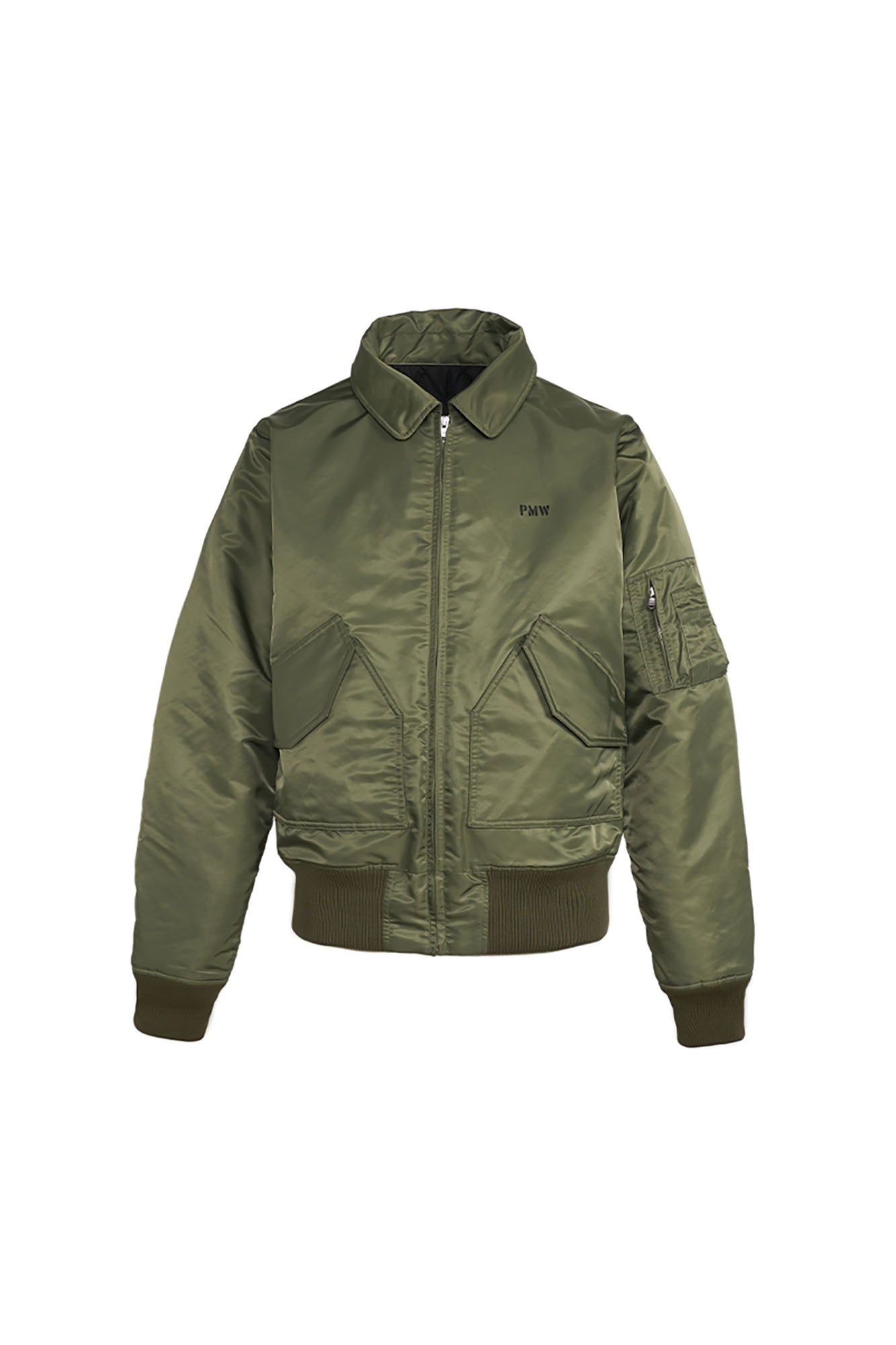 PMW Classic Ruched Insulated Bomber Jacket-Jacket-S-Green-Free Shipping Leatheretro