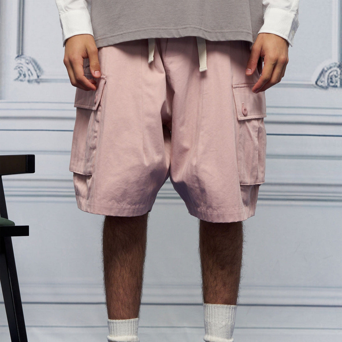 UNLIMITED MOTE Multi-Pocket Drawstring Cargo Shorts-Shorts-S-Green-Free Shipping Leatheretro