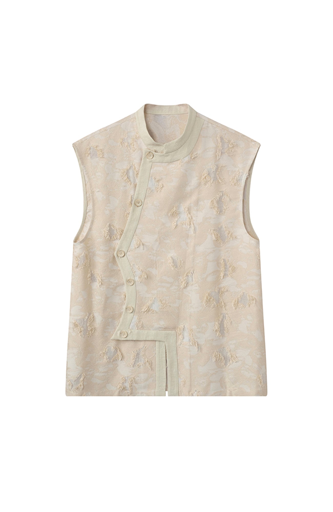 JIECHI Mandarin Collar Floral Buttoned Vest-Vest-M (Preorder)-Free Shipping Leatheretro