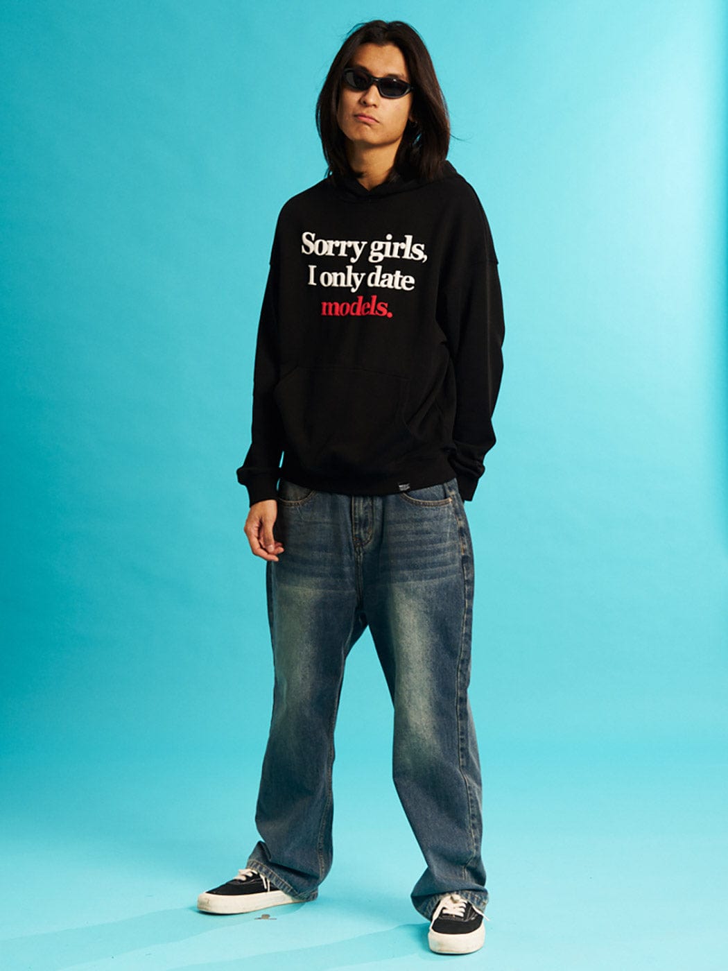 WCC Sorry Girls I Only Date Models Slogan Hoodie-Hoodie-M-Black-Free Shipping Leatheretro