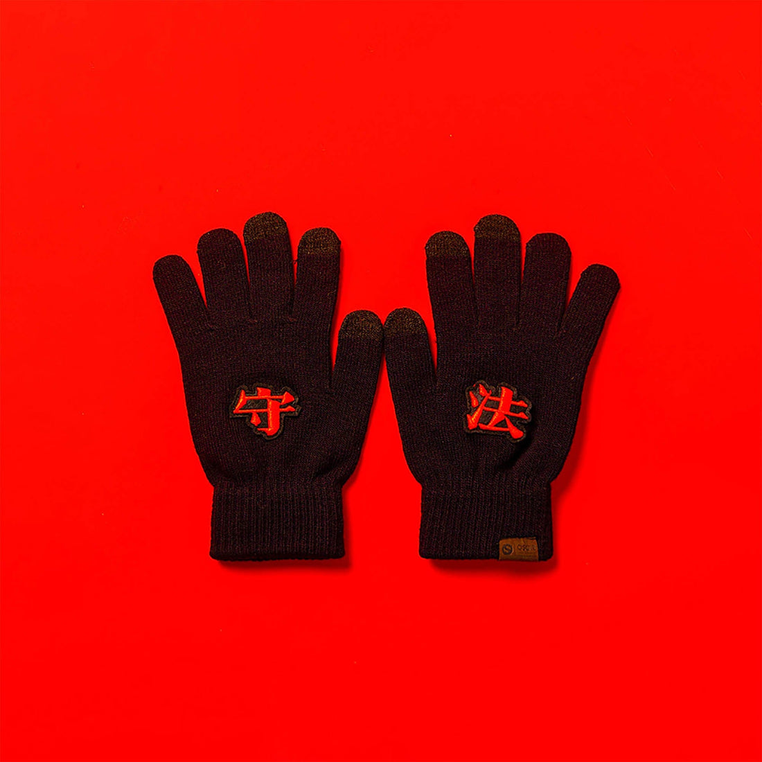 OSCILL Embroidered Knit Gloves-Other Accessories-One Size-Black - Power-Free Shipping Leatheretro