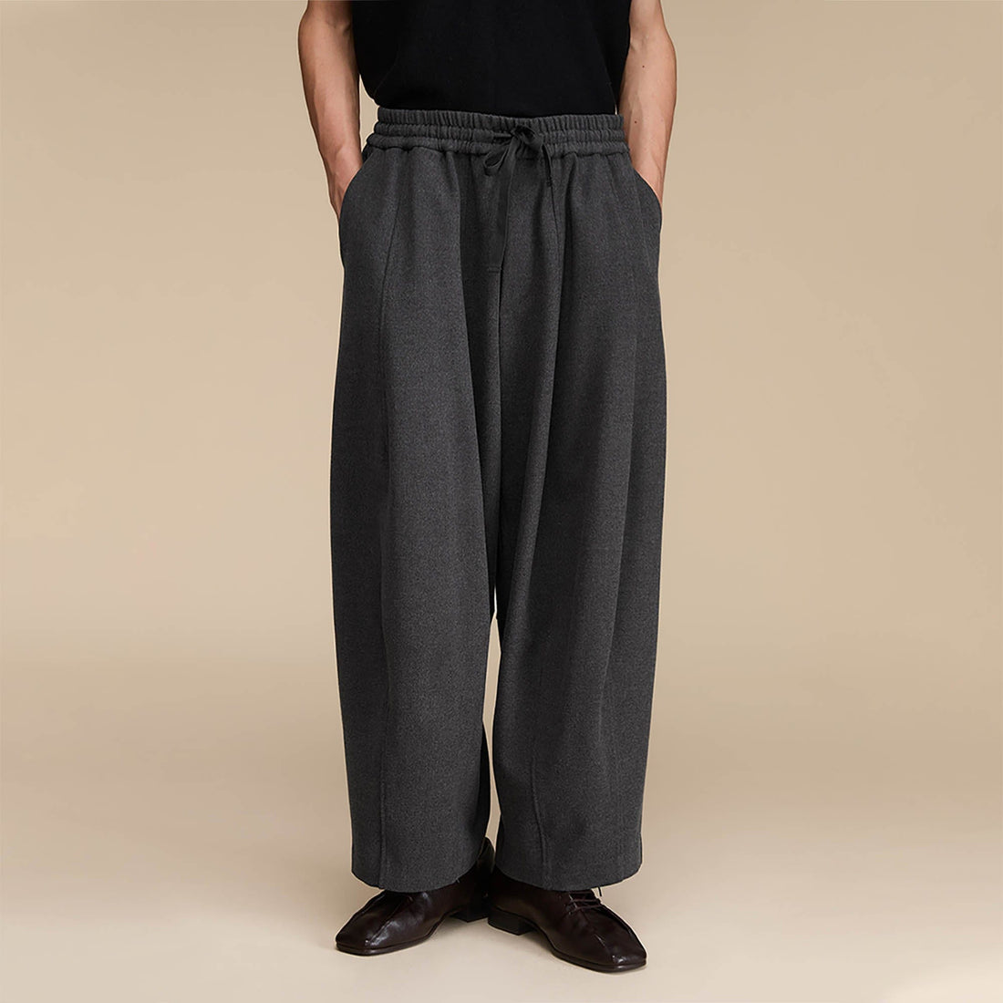 OPICLOTH Minimal Tapered Pants-Pants-S-Brown-Free Shipping Leatheretro