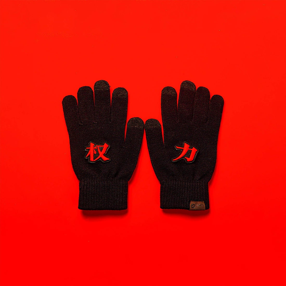 OSCILL Embroidered Knit Gloves-Other Accessories-One Size-Black - Power-Free Shipping Leatheretro