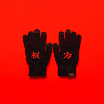 OSCILL Embroidered Knit Gloves-Other Accessories-One Size-Black - Power-Free Shipping Leatheretro