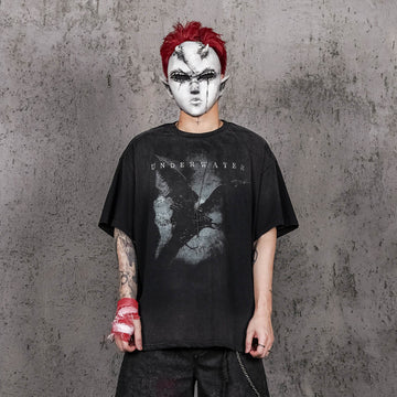 UNDERWATER The Dark Raven Distressed T-Shirt-T Shirt-S-Free Shipping Leatheretro