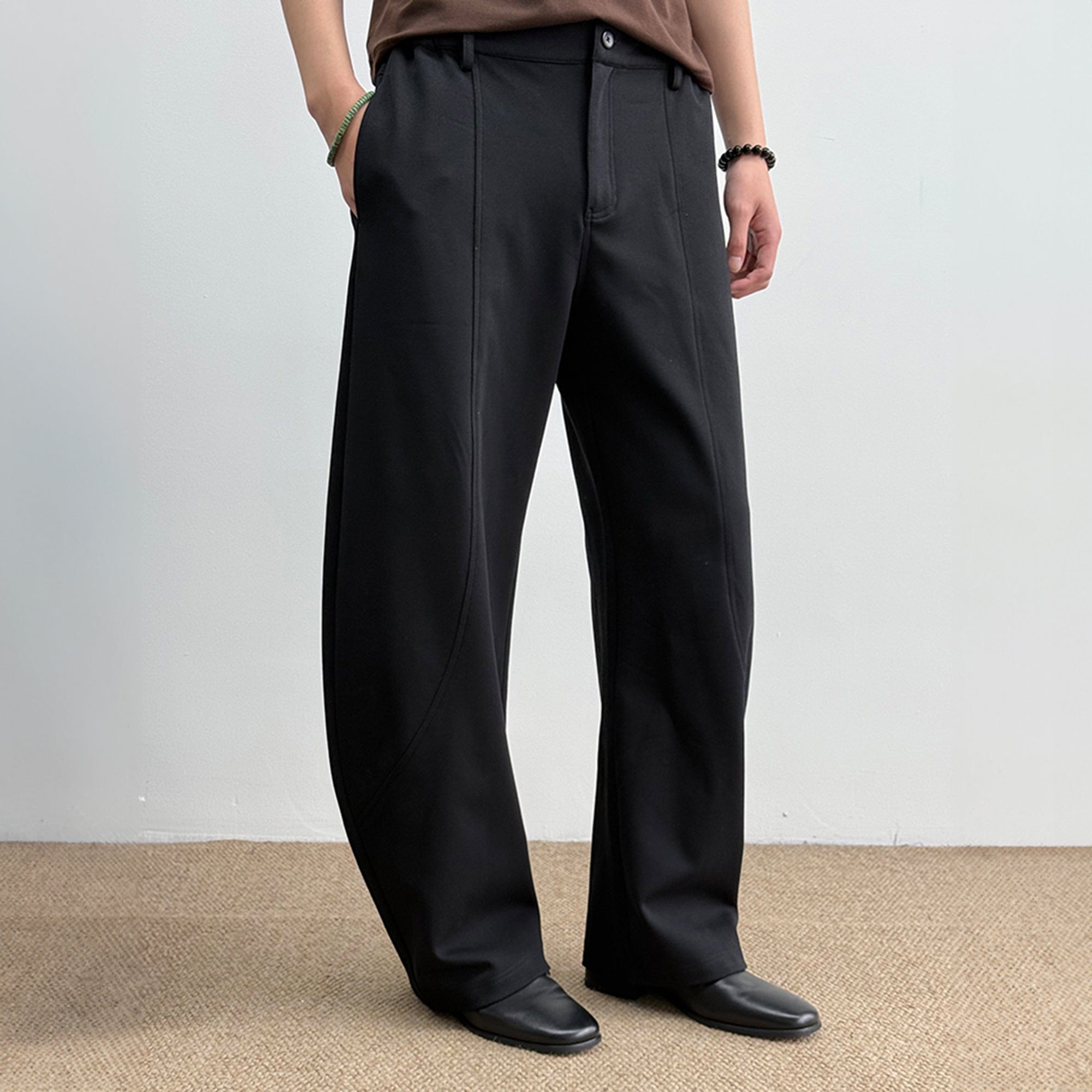 KREATE Curved-Spliced Sorona Quick-Dry Sweatpants-Pants-S-Black-Free Shipping Leatheretro