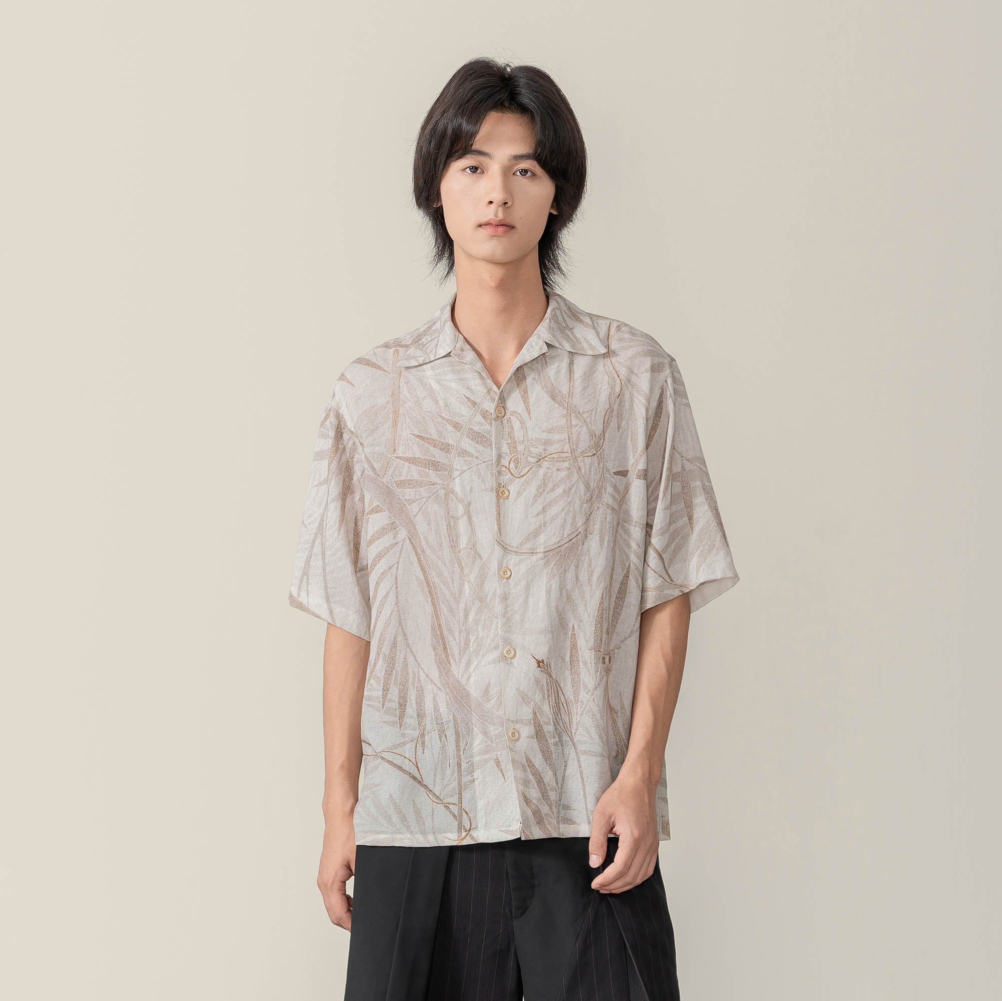 MOITIEDEPETALE Retro Foliage Half Shirt-Half shirt-XS-Free Shipping Leatheretro