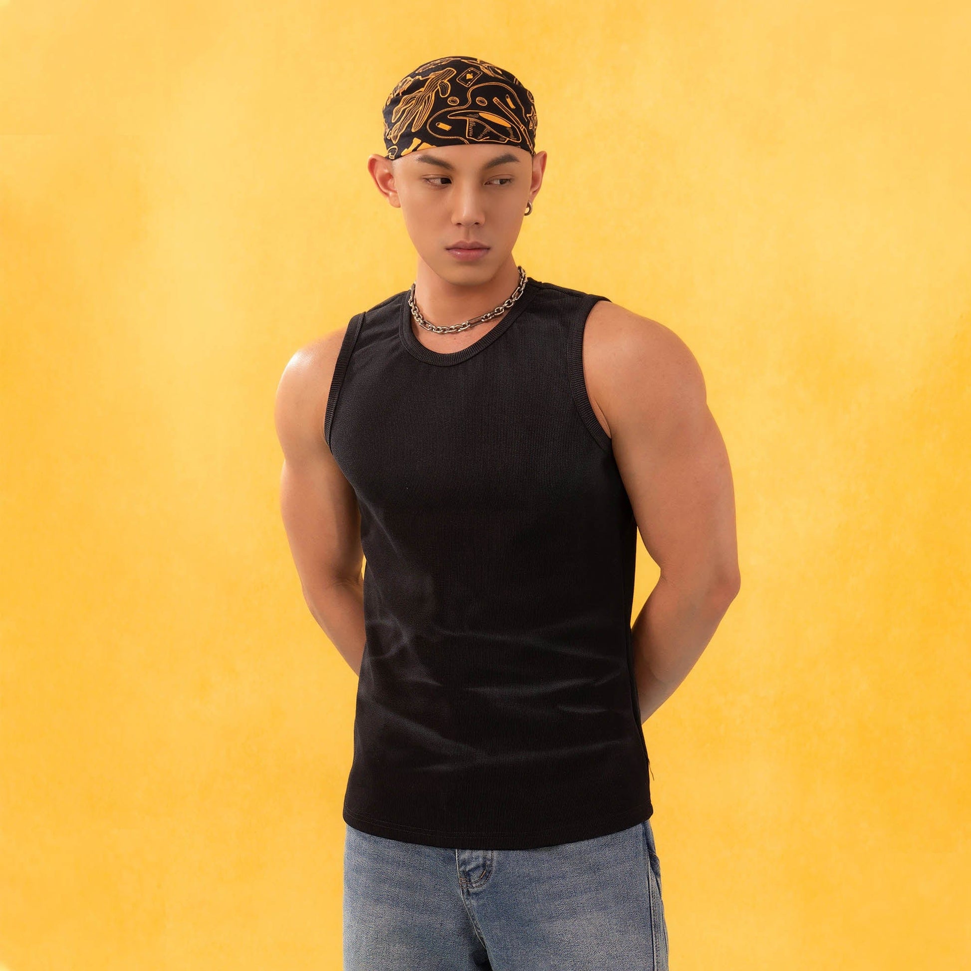 CLP Distressed Ribbed Tank Top-Tank Top-M-White-Free Shipping Leatheretro