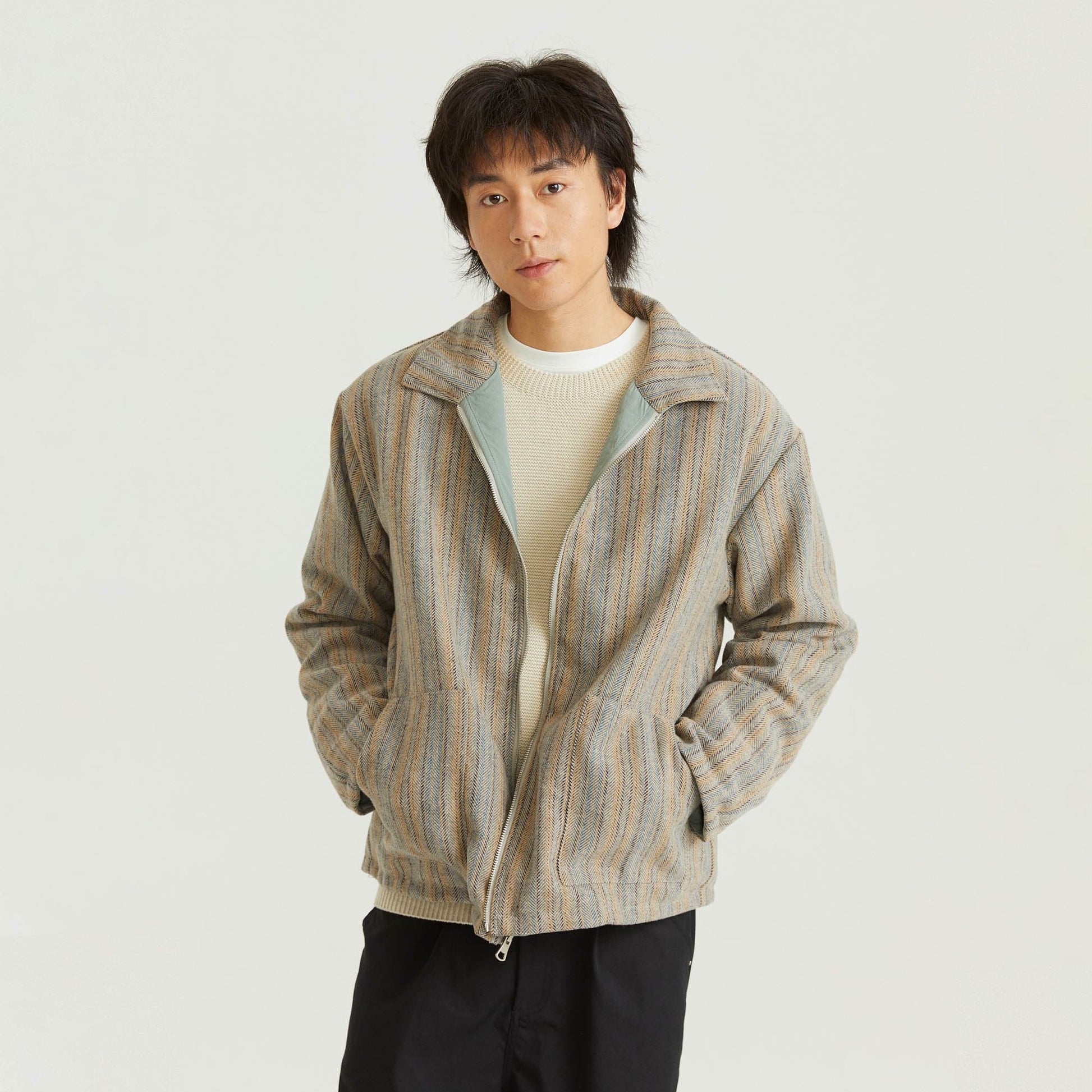 ONADAILYBASIS Reversible Utility & Herringbone Wool-Blend Jacket-Jacket-S-Free Shipping Leatheretro