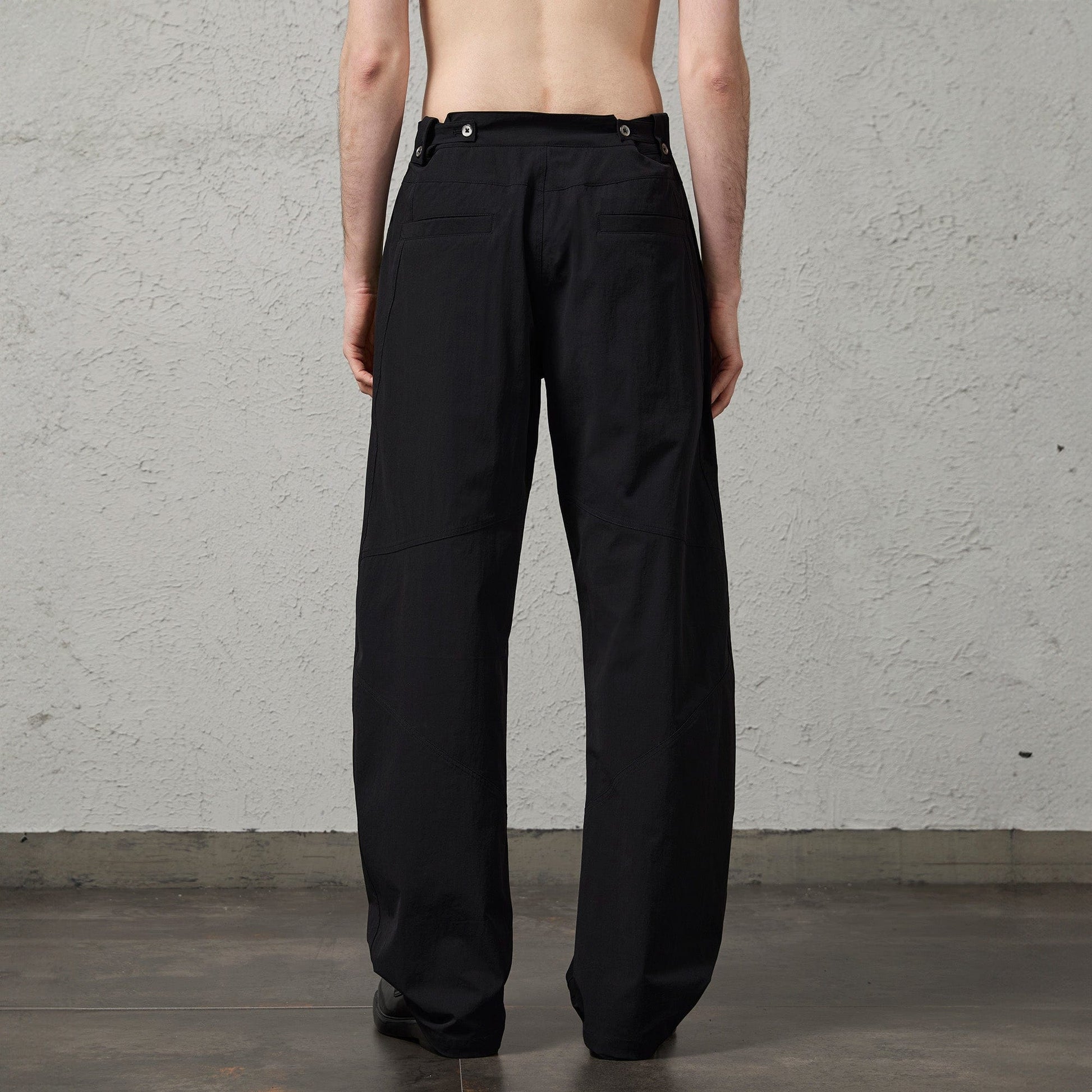 ORGANIC EMOTION Retro Spliced Curved Pants-Pants-S-Gray-Free Shipping Leatheretro