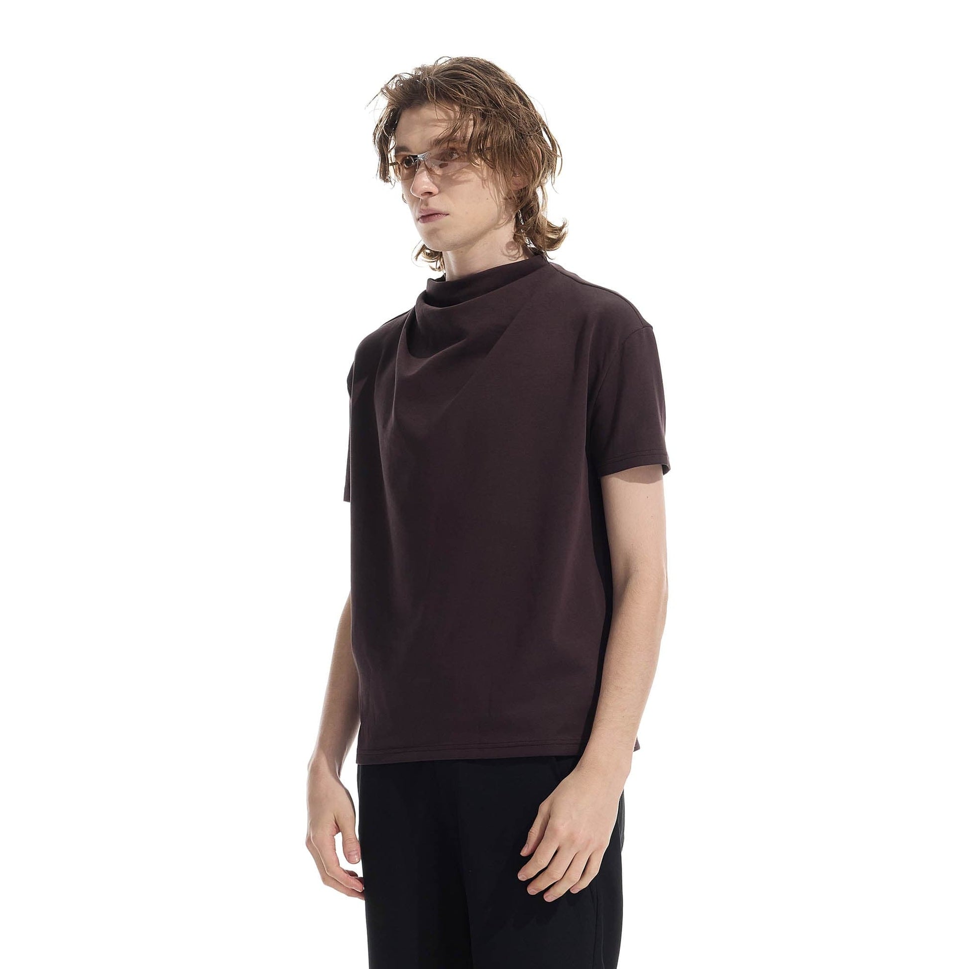 WHISTLEHUNTER Essential Crinkled Mock T-Shirt-T Shirt-S-Black-Free Shipping Leatheretro