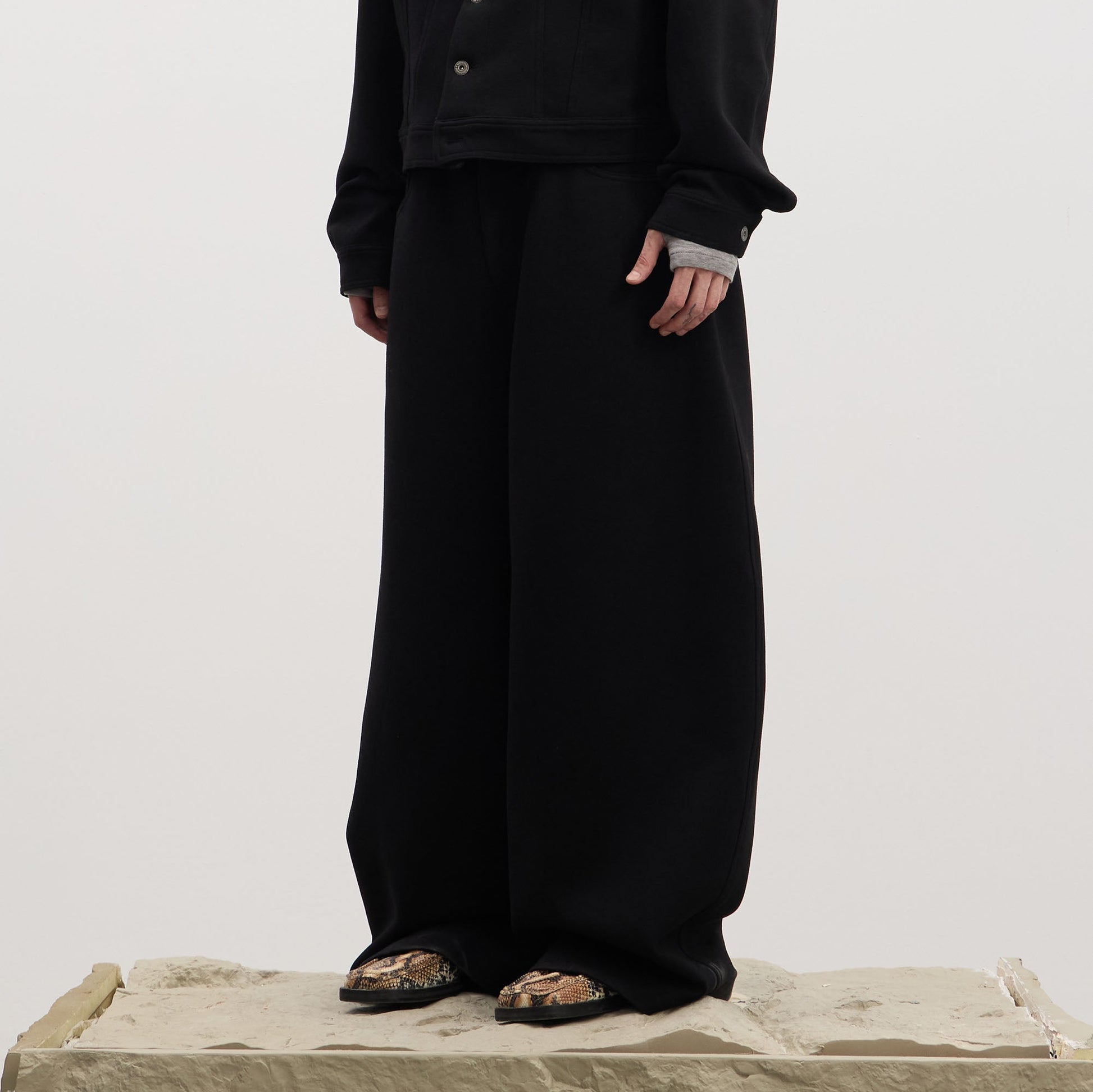 DND4DES Essential Wool-Blend Baggy Pants-Pants-S-Light Gray-Free Shipping Leatheretro