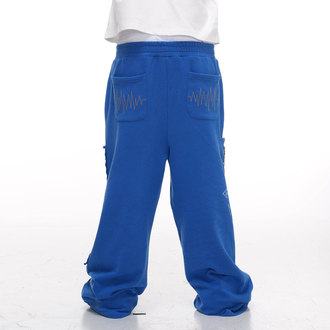 PHANTOMHUNTER Double-Waist Graphics Embroidered Baggy Sweatpants-Pants-S-Free Shipping Leatheretro