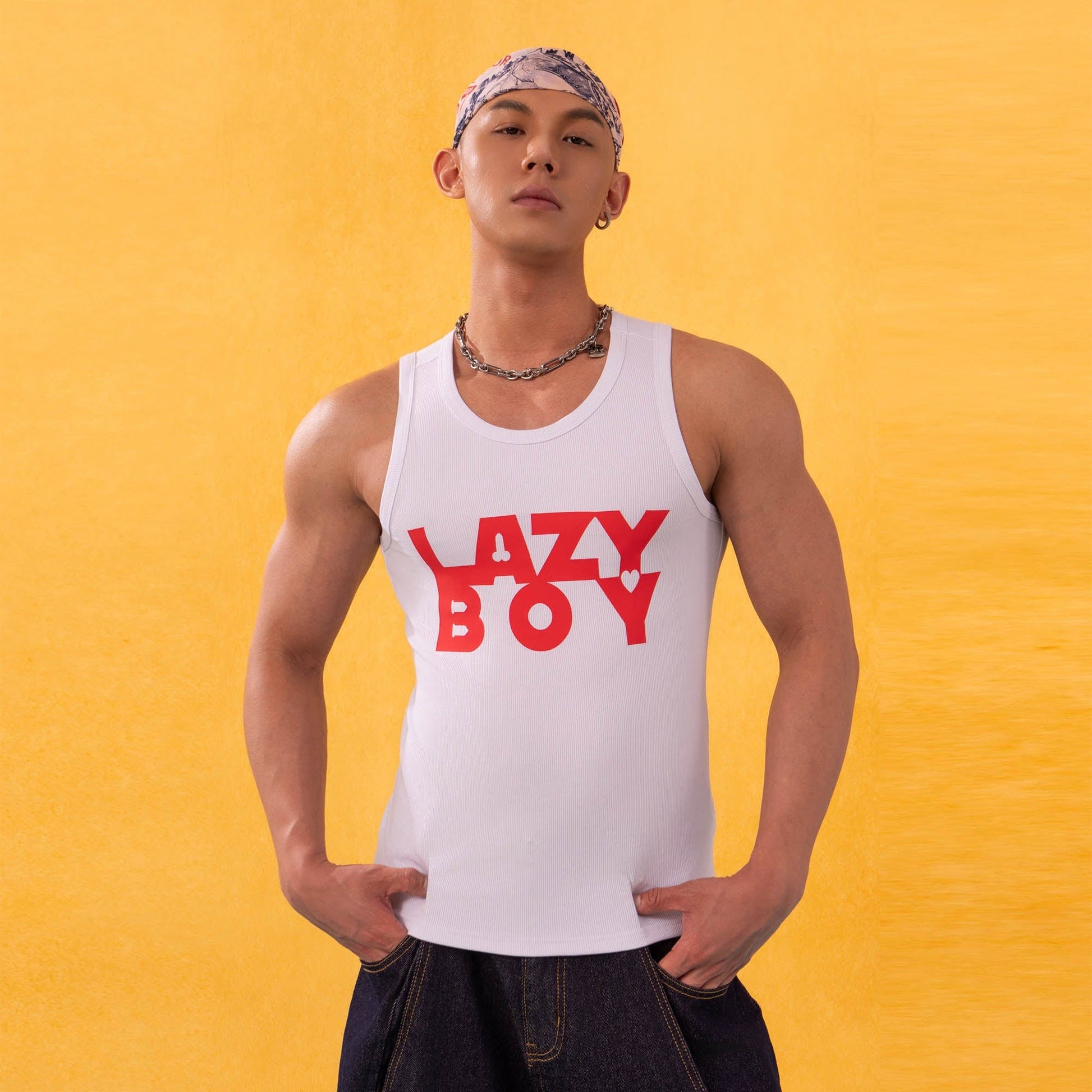 CLP Lazy Boy Tank Top-Tank Top-S-White-Free Shipping Leatheretro