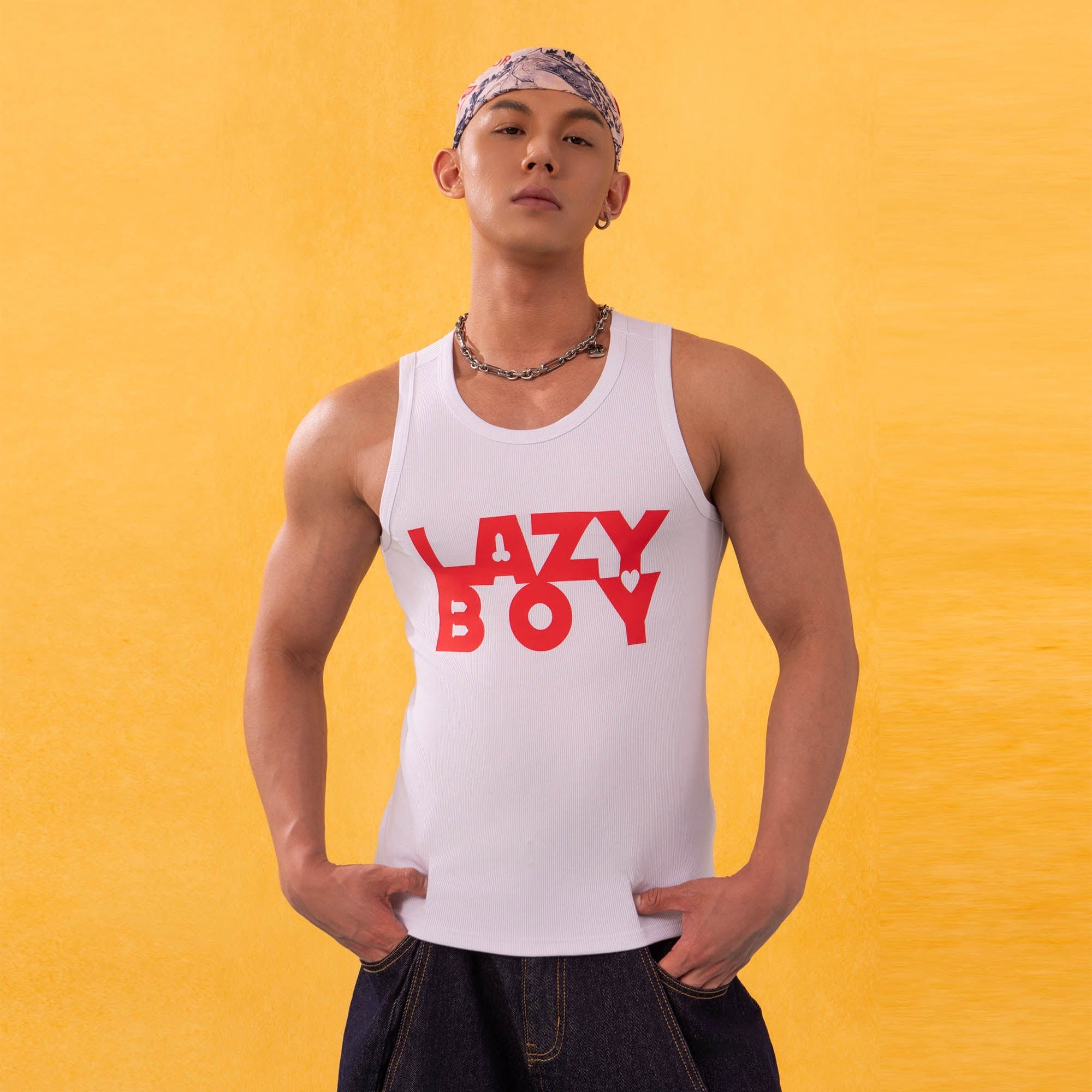 CLP Lazy Boy Tank Top-Tank Top-S-White-Free Shipping Leatheretro