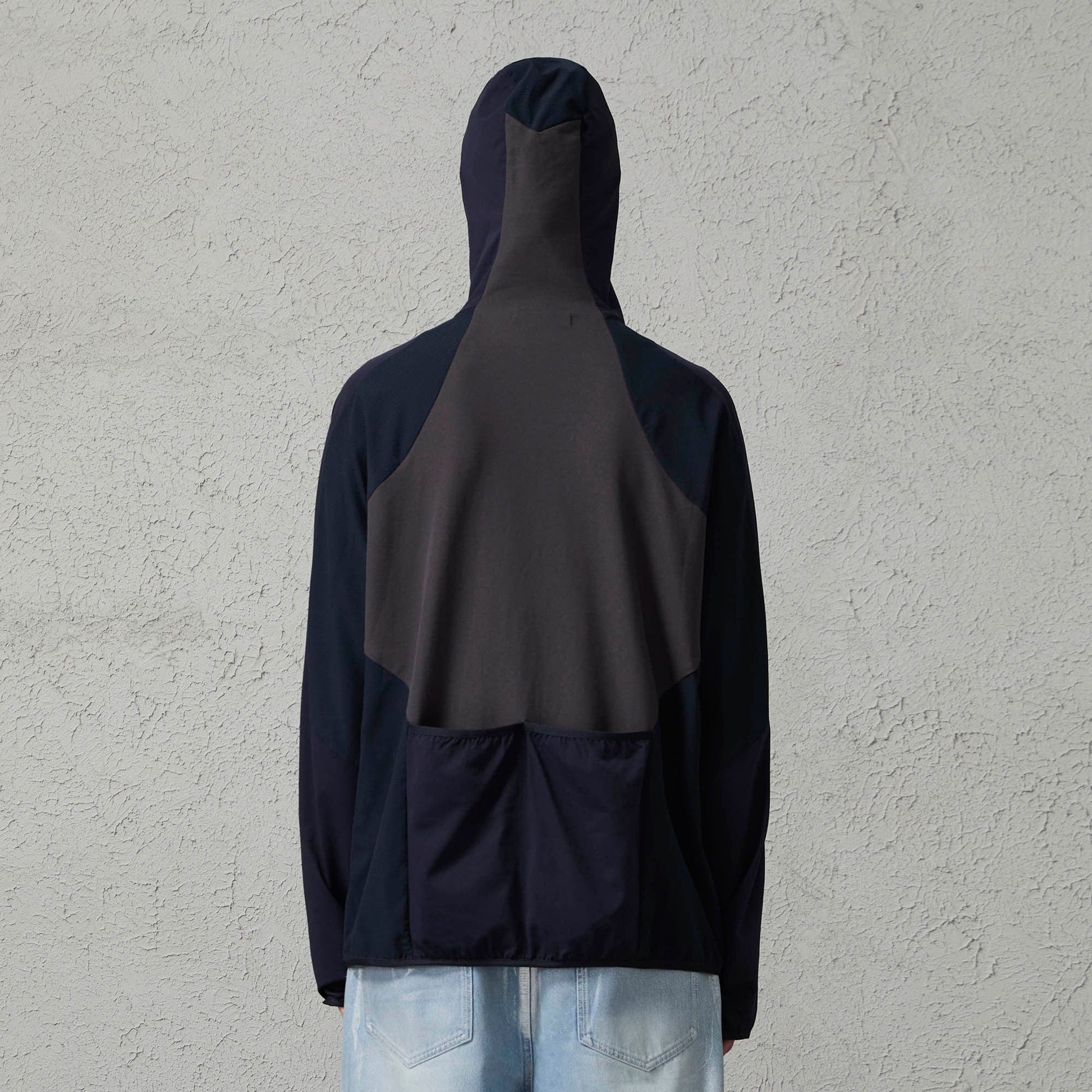 ORGANIC EMOTION Contrast Spliced Hooded Sorona Pullover Jacket-Jacket-S-Navy-Free Shipping Leatheretro
