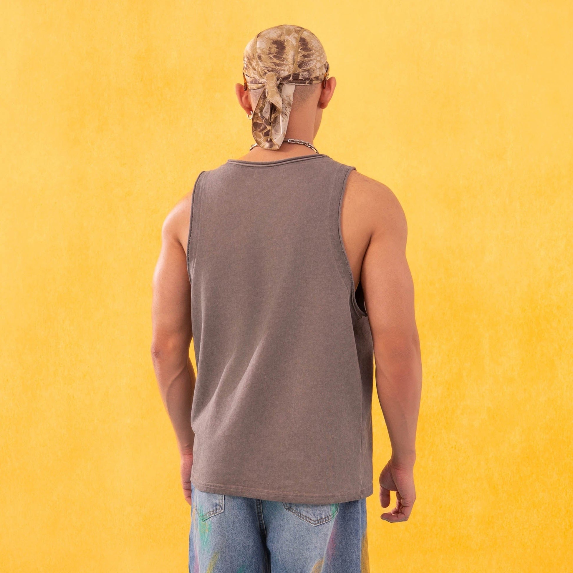 CLP Essential Washed Raw-Edge Tank Top-Tank Top-M-Black-Free Shipping Leatheretro