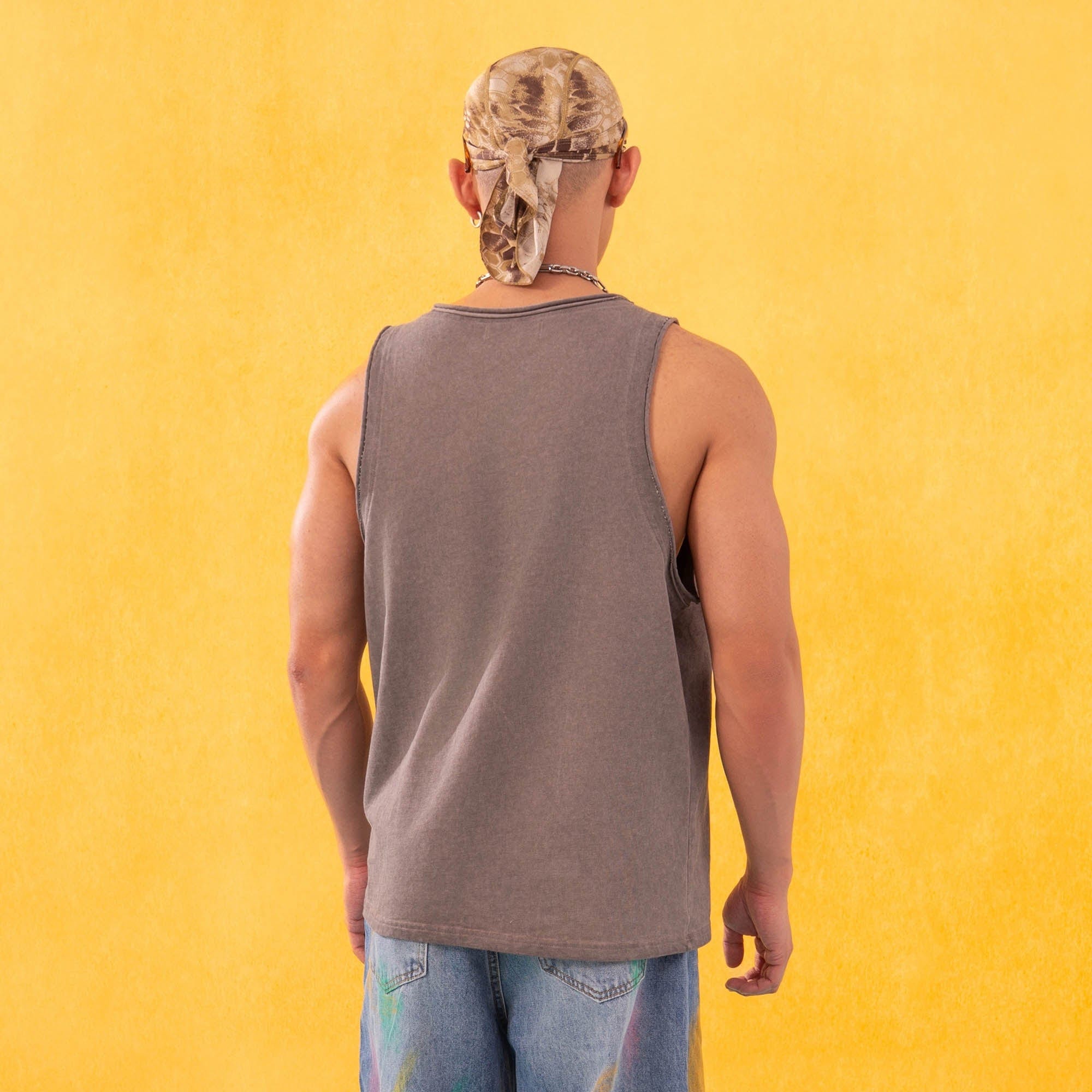 CLP Essential Washed Raw-Edge Tank Top-Tank Top-M-Black-Free Shipping Leatheretro