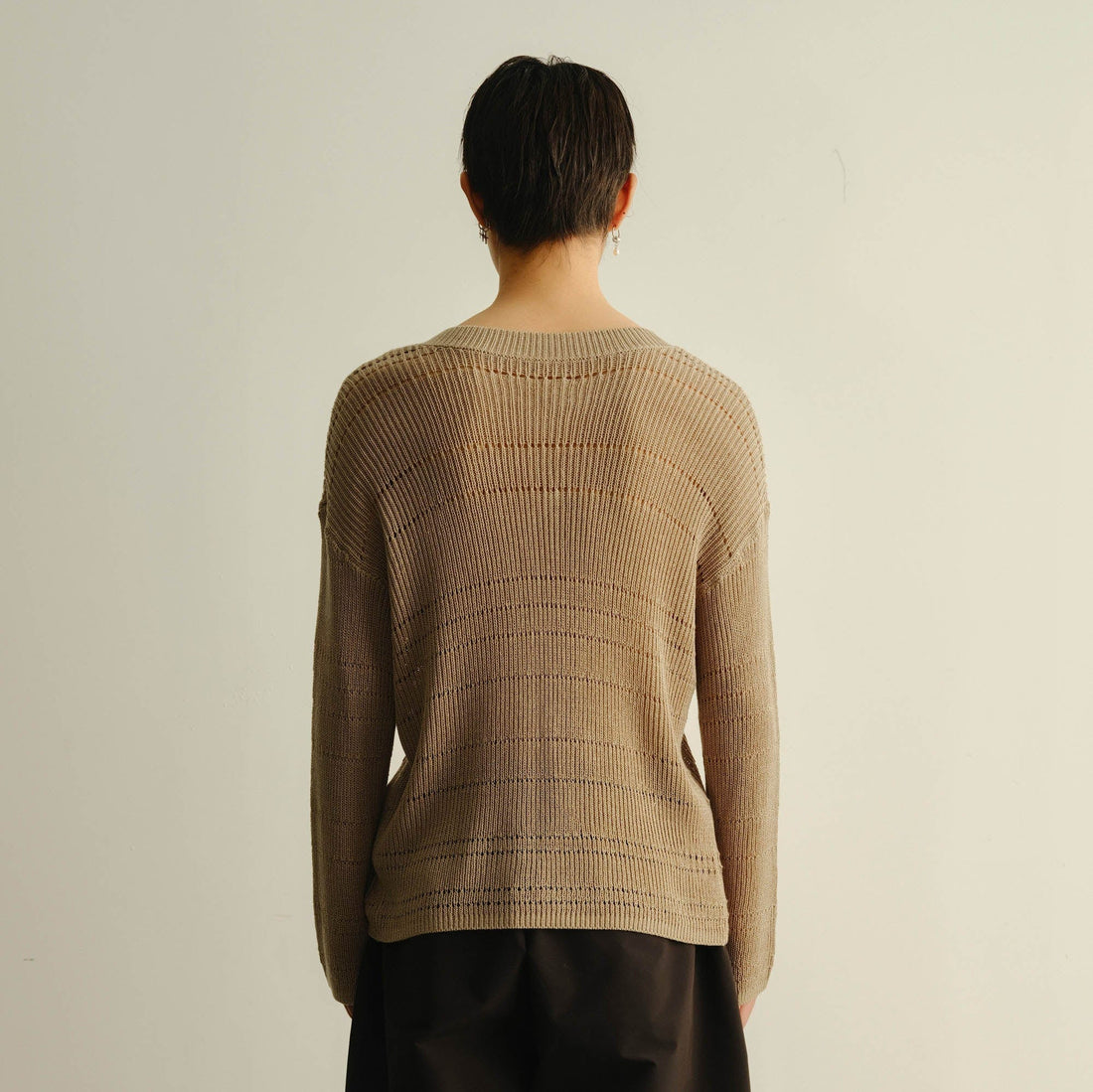 KADAKADA Open-Knit Drawstring Sweater-Sweater-M-Free Shipping Leatheretro